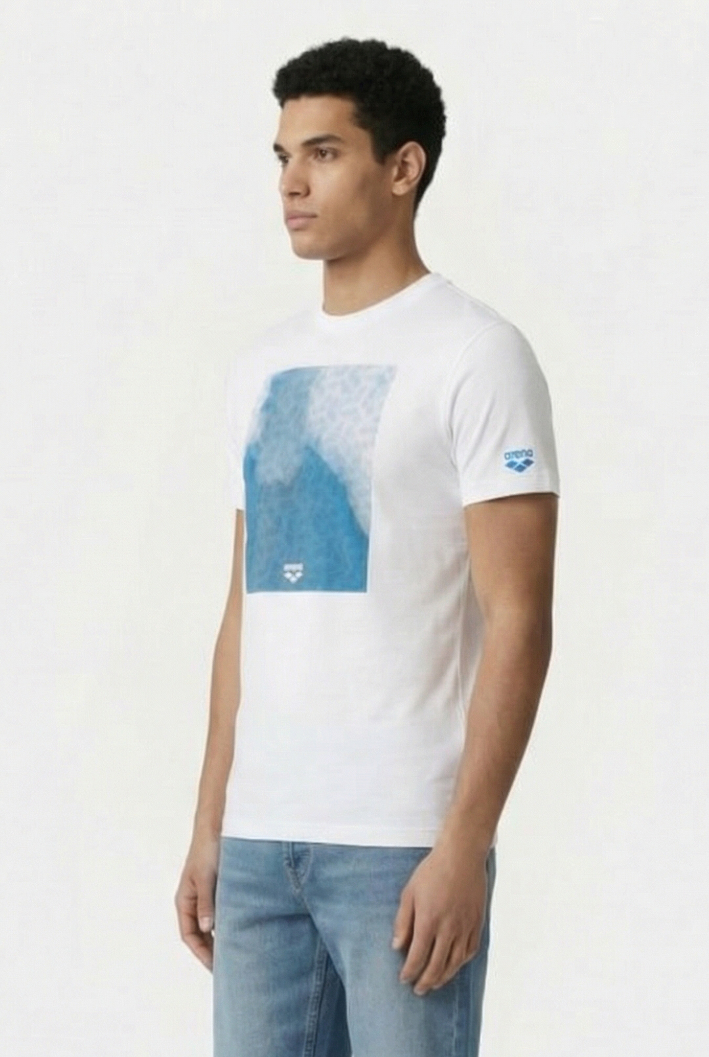 MEN'S T-SHIRT SOLID COTTON WHITE-WATER MONOGRAM 3