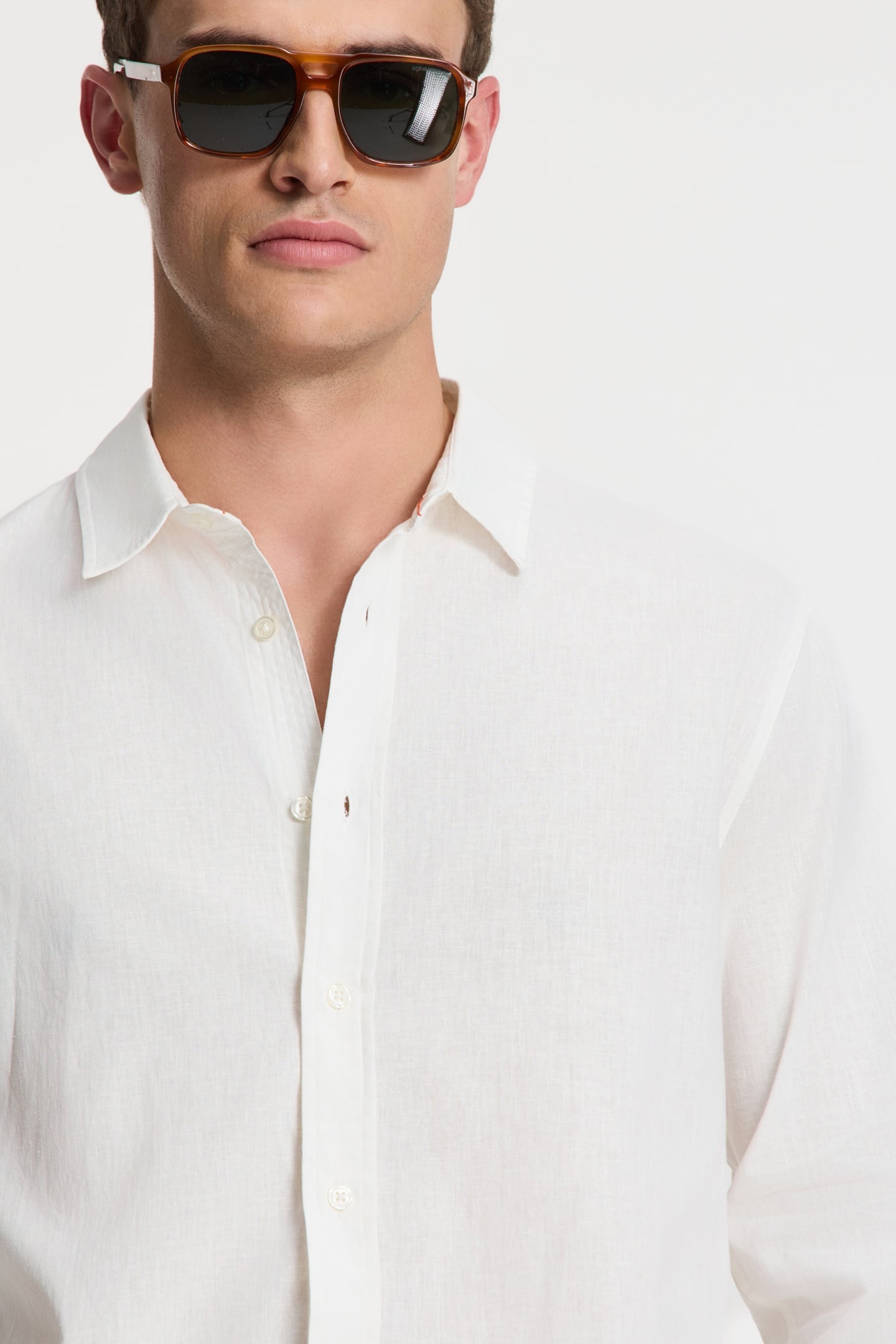 RICK LINEN LONG SLEEVE SHIRT SOLID WHITE 6
