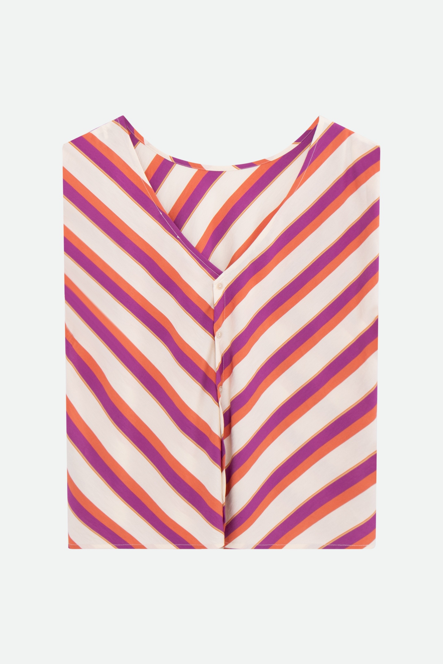 CANDI - ECRU TOP WITH REVERSIBLE COLOR STRIPES FRONT/BACK 5