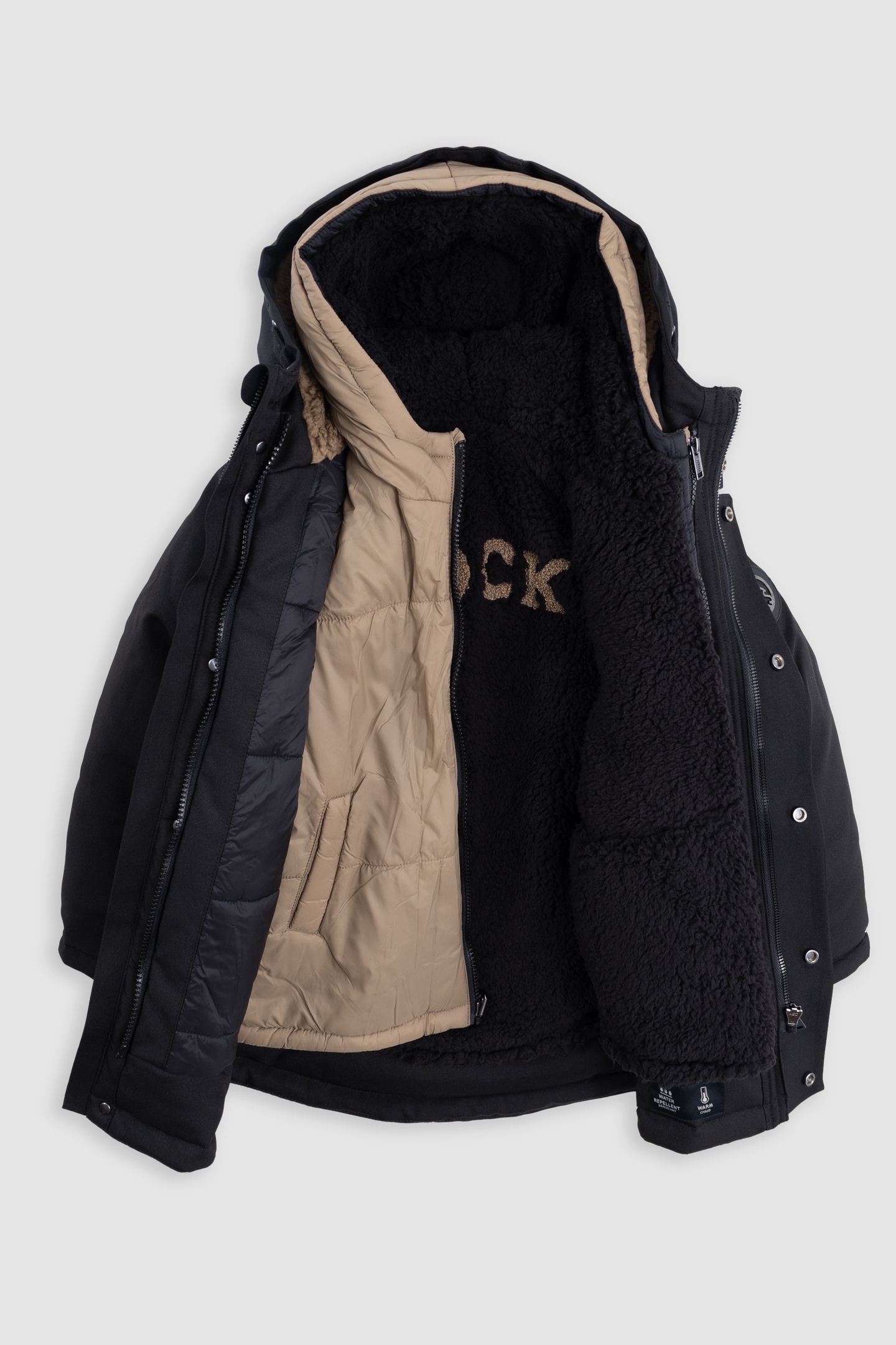 BOY'S 3-IN-1 BLACK PARKA WITH REVERSIBLE DOWN JACKET 2