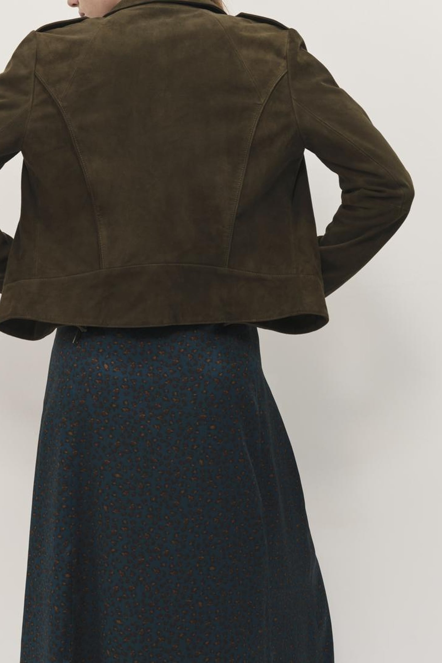 DEAN - KHAKI SUEDE BIKER JACKET 4