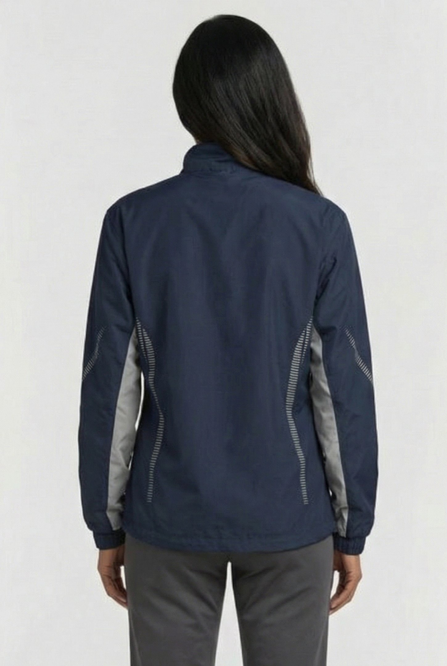 UNISEX TL WARM UP JACKET NAVY GREY 3