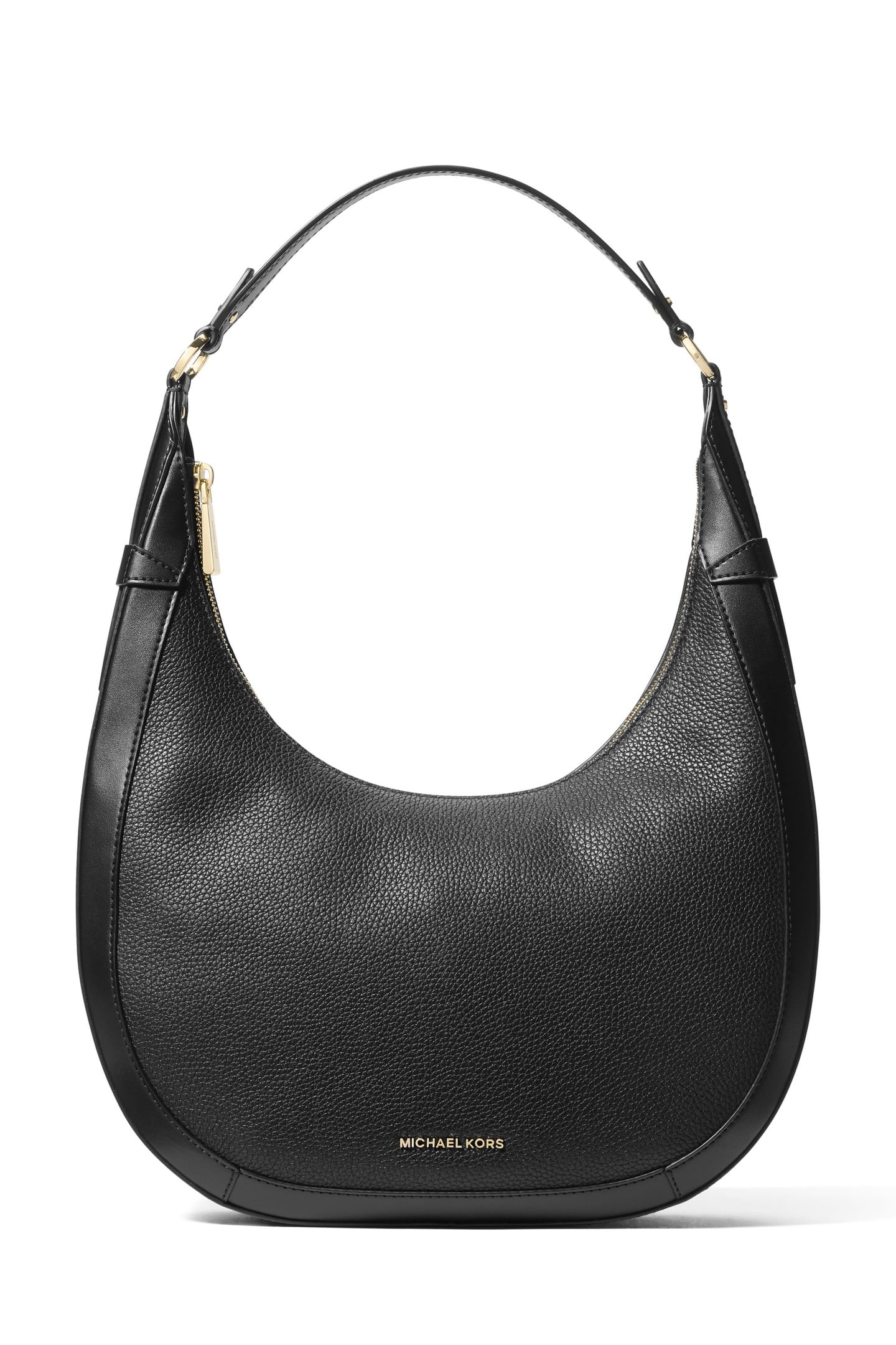 LARGE CRESCENT HOBO SHOULDER BAG BLACK 2