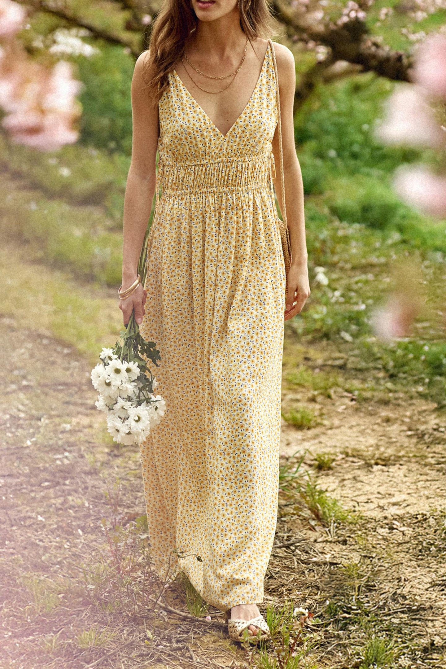 FLORAL PRINT LONG DRESS YELLOW 8