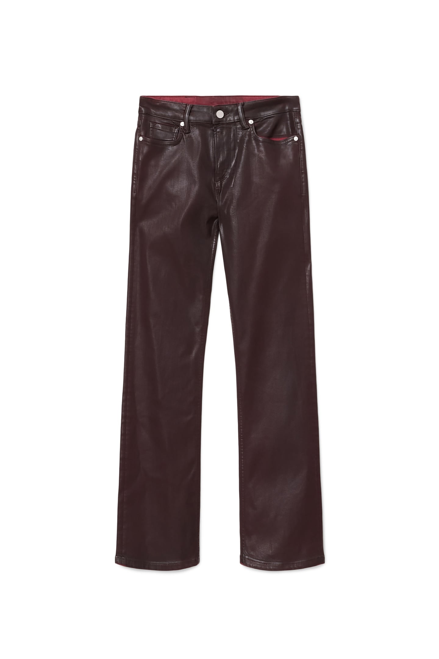HALDAN COATED JEAN BURGUNDY RED 6