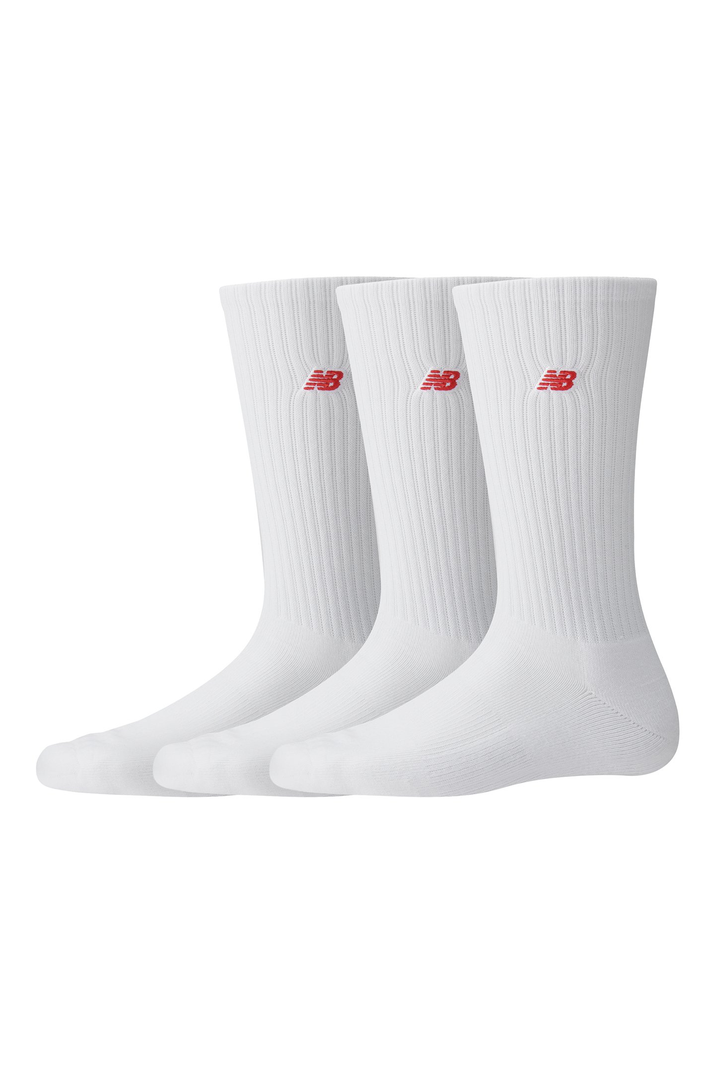 UNISEX NB PATCH LOGO CREW 3 PAIRS WHITE 1