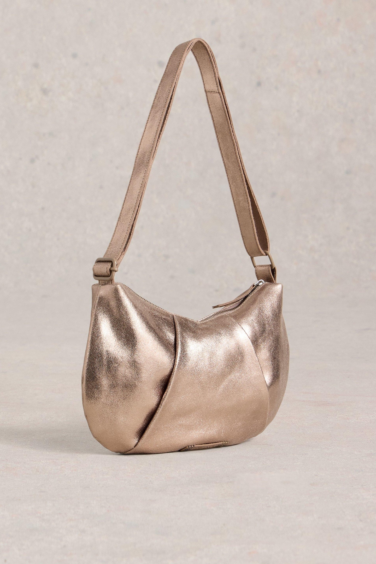LUCY LEATHER BAG GOLD TONE METALLIC 3