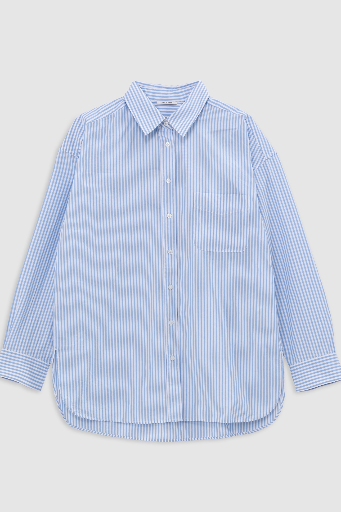 OVERSIZED BLUE STRIPED ORGANIC COTTON SHIRT 4