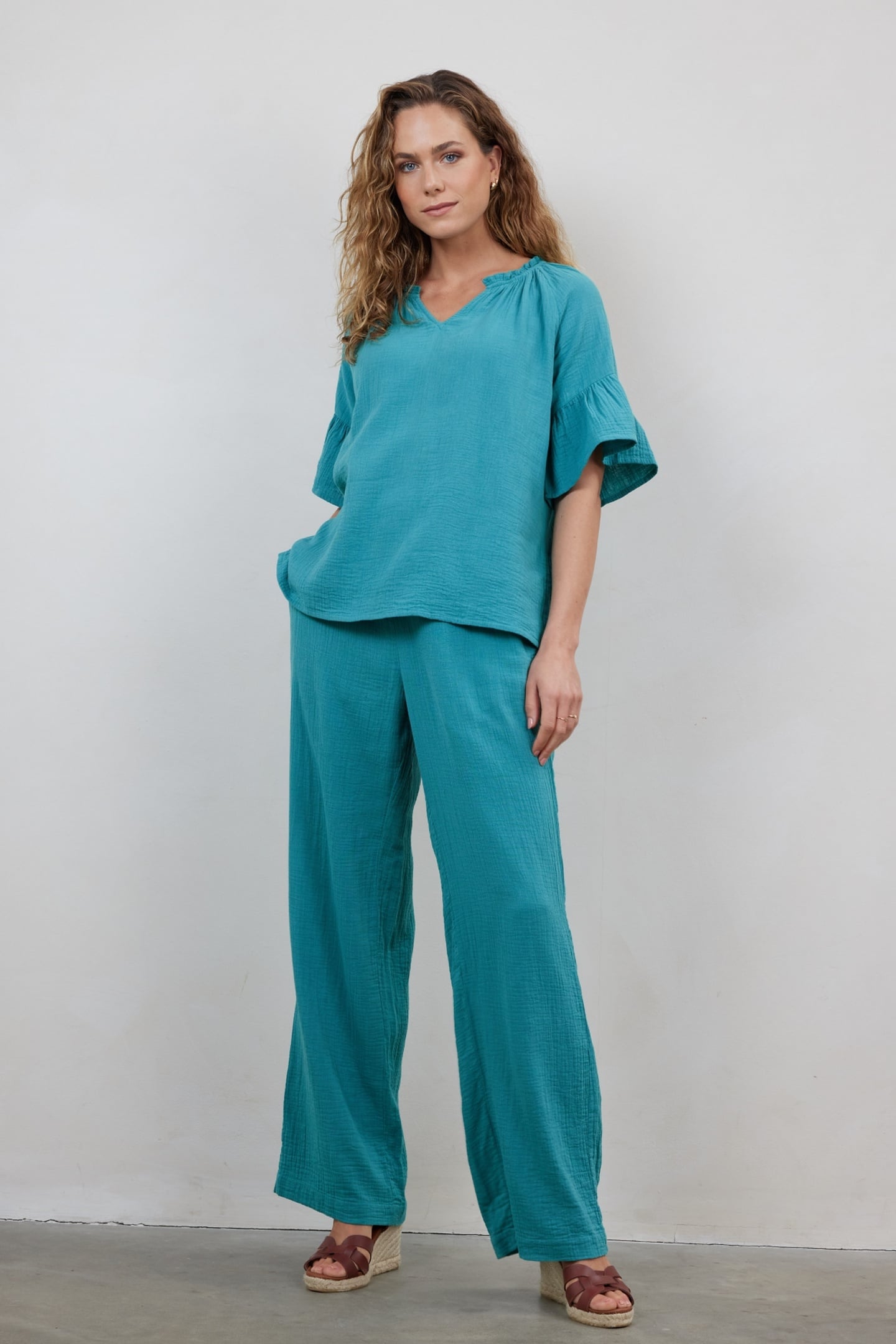 BLOUSE RUBY IN DARK TURQUOISE 1