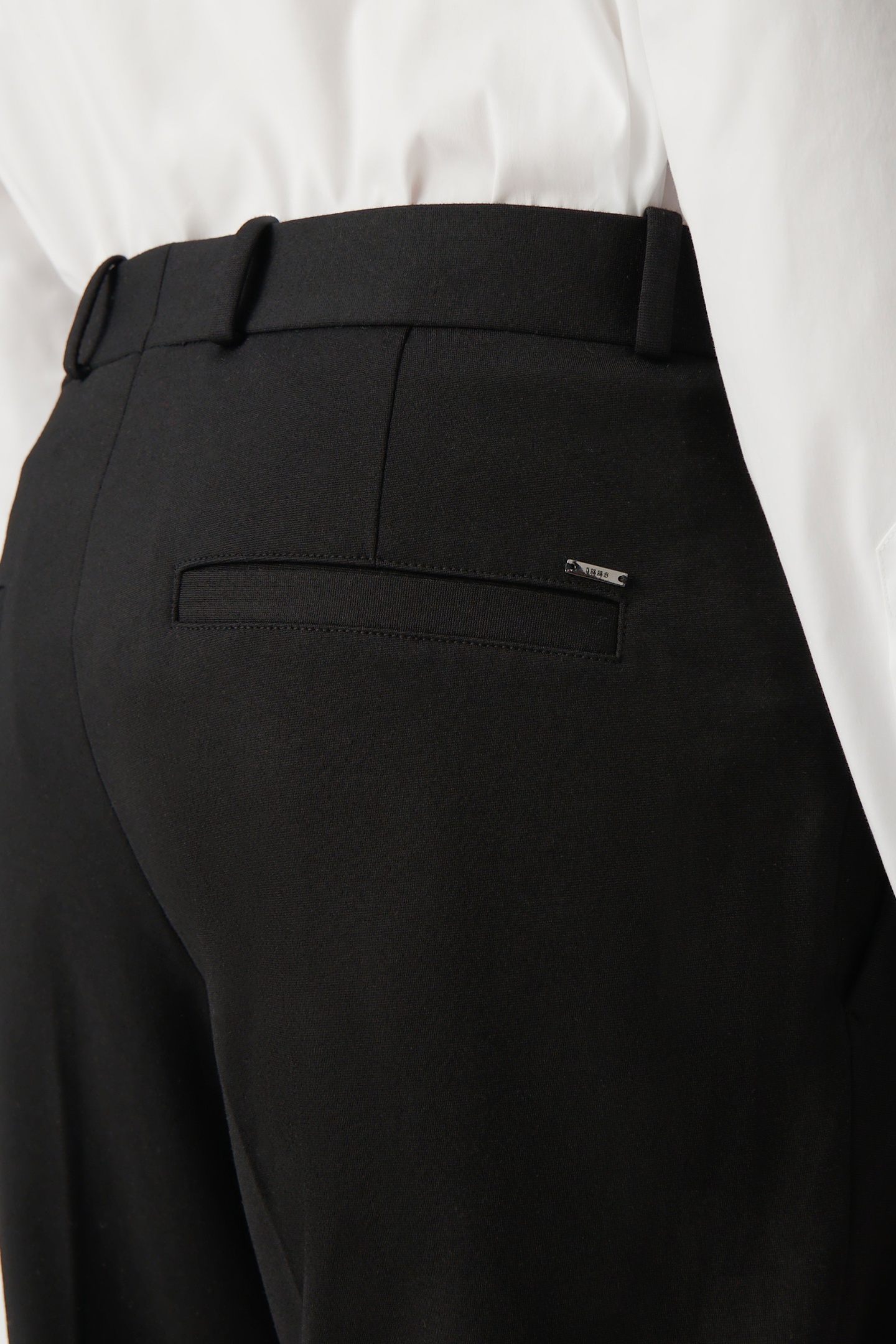 BLACK MILANO KNIT STRAIGHT SUIT TROUSERS 9
