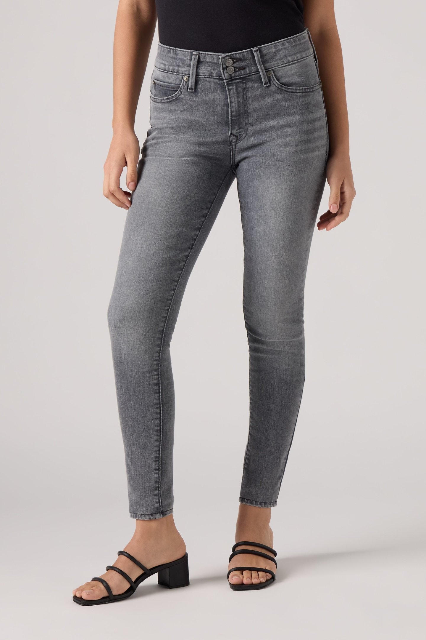 721 HIGH RISE SKINNY BLACK WORN IN 1