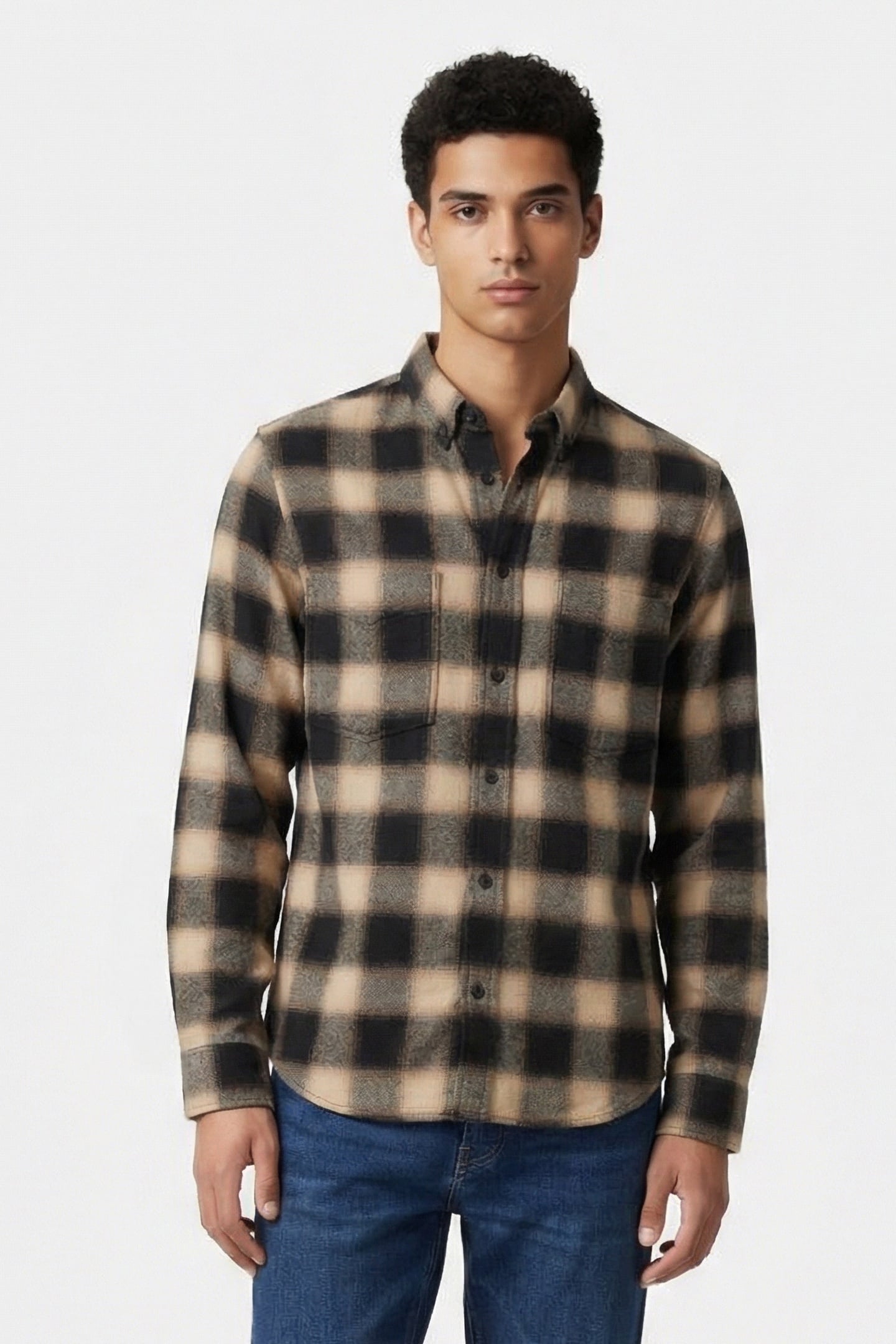 FLOYD SHIRT MIXED BEIGE 1