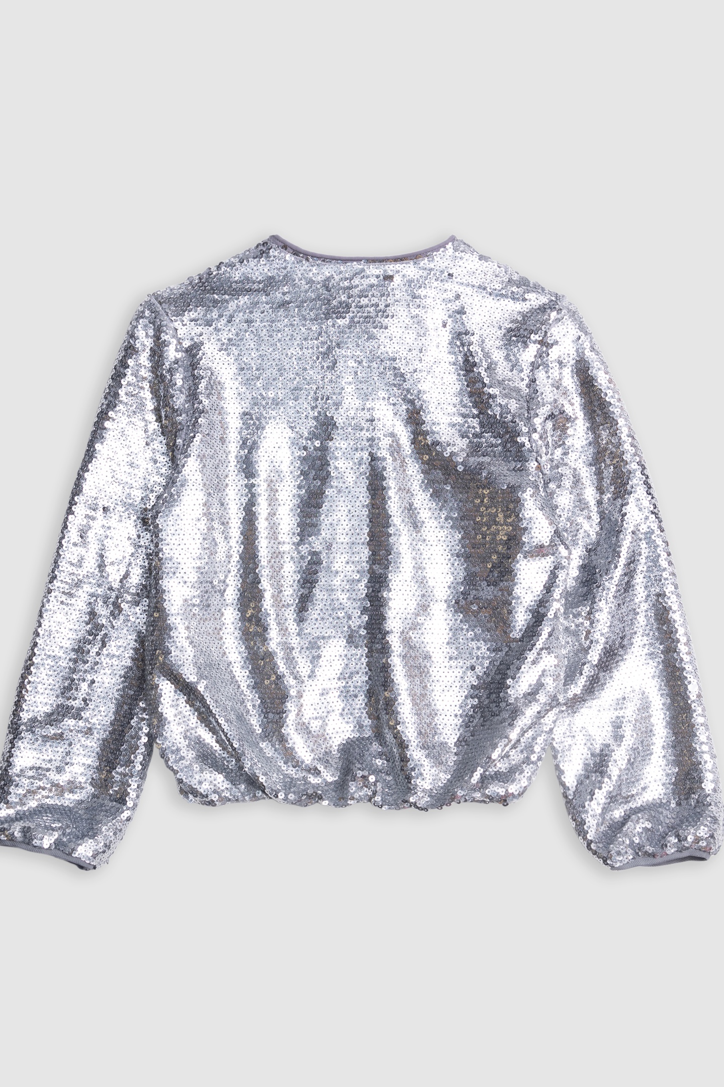 SILVER BOMBER WITH EMBROIDERED SEQUINS 2