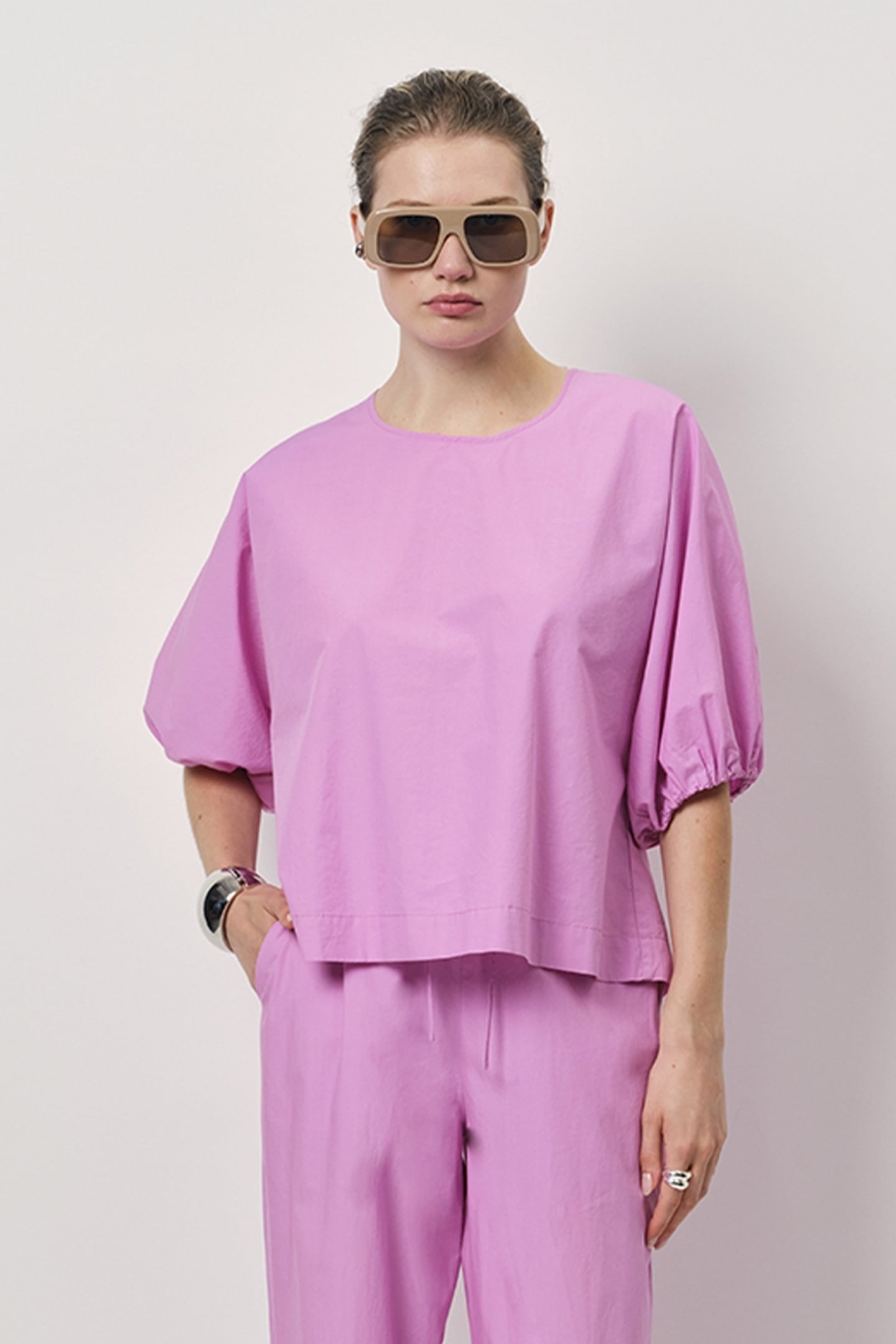 RIANN BALLOON SLEEVE TOP HYPER BLUSH 3