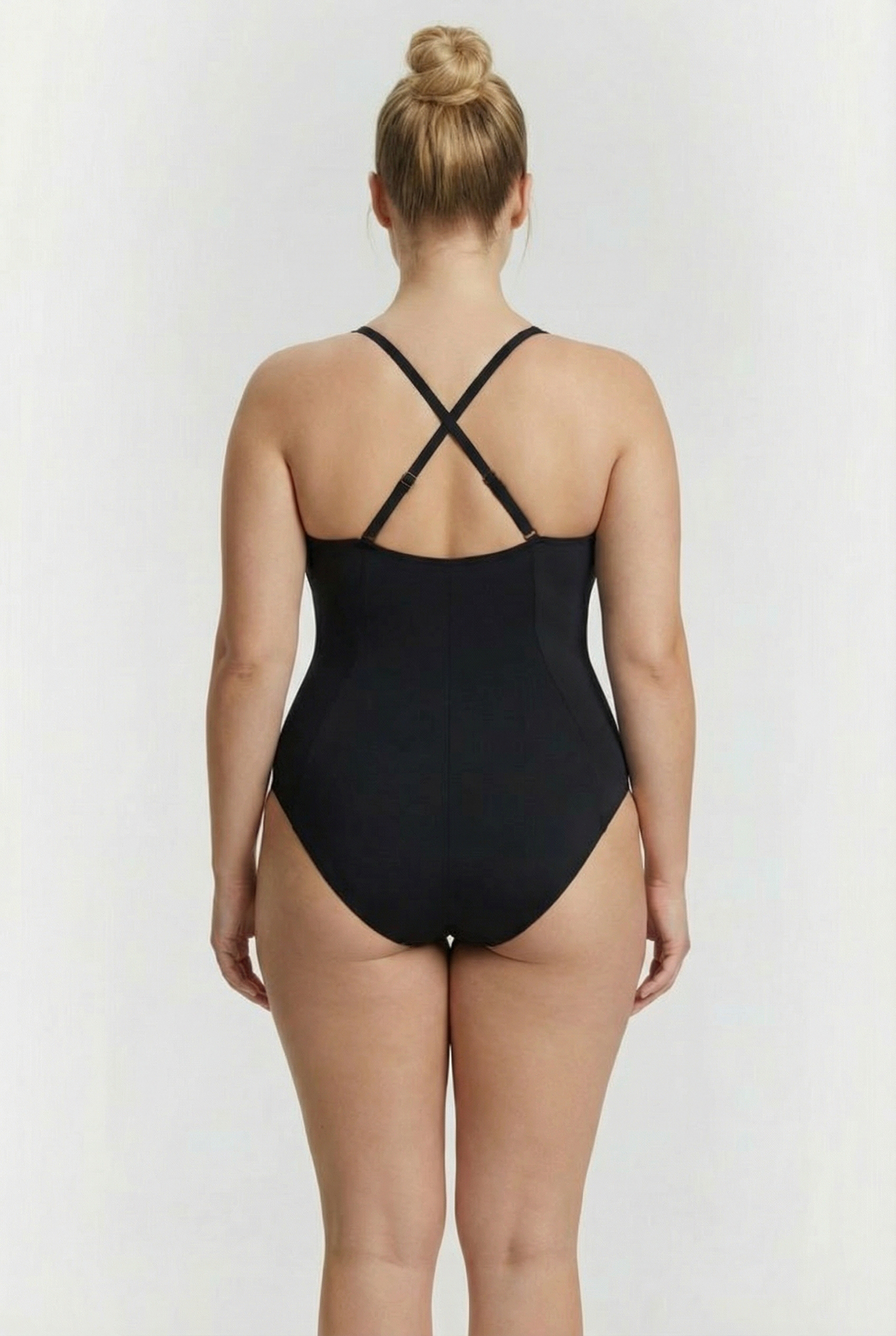 W ISABEL LIGHT CROSS BACK ONE PIECE PLUS BLACK-WHITE 2