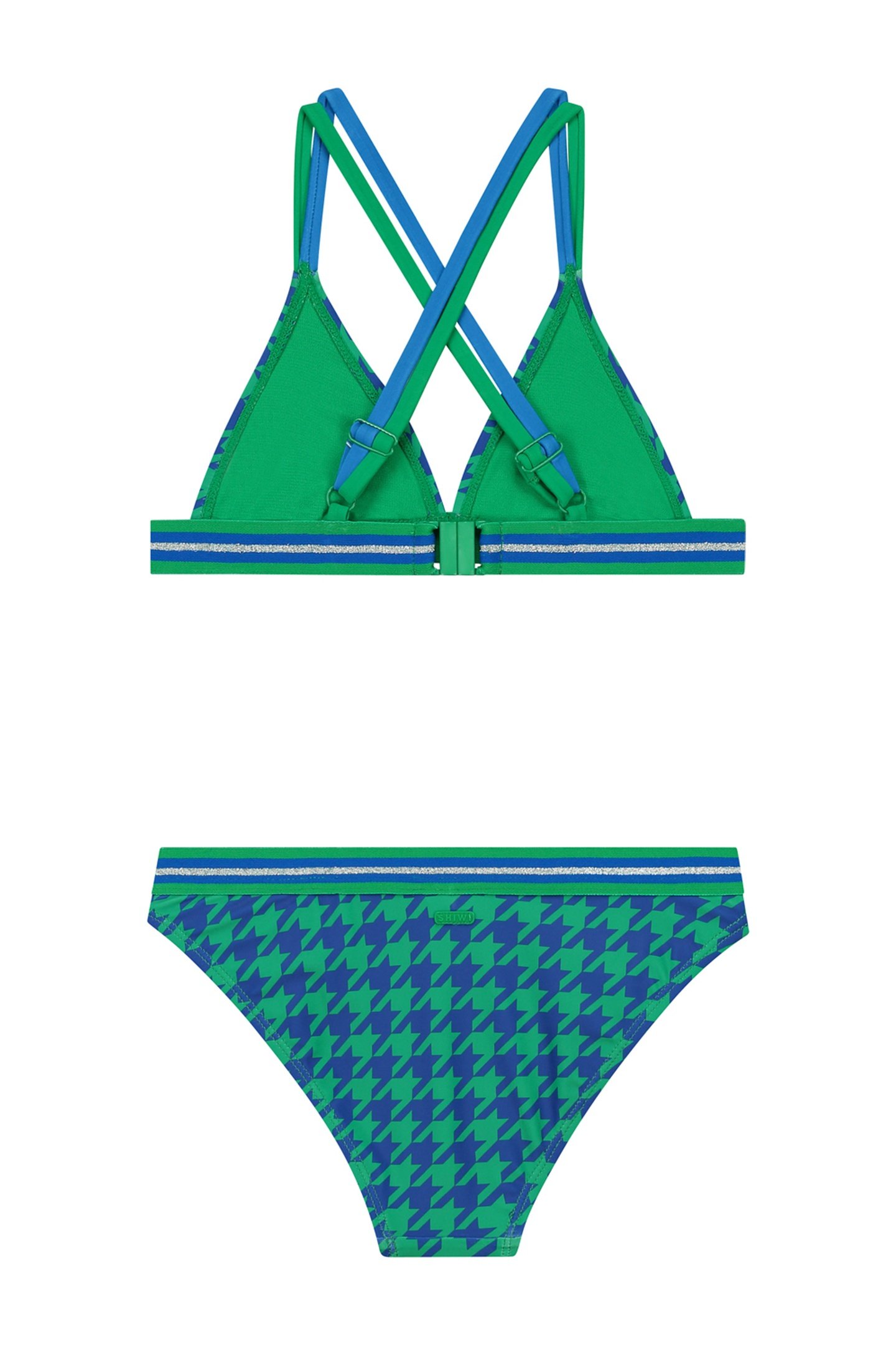 GIRLS LUNA BIKINI SET PIED DE POULE OCEAN BLUE CHECK 2