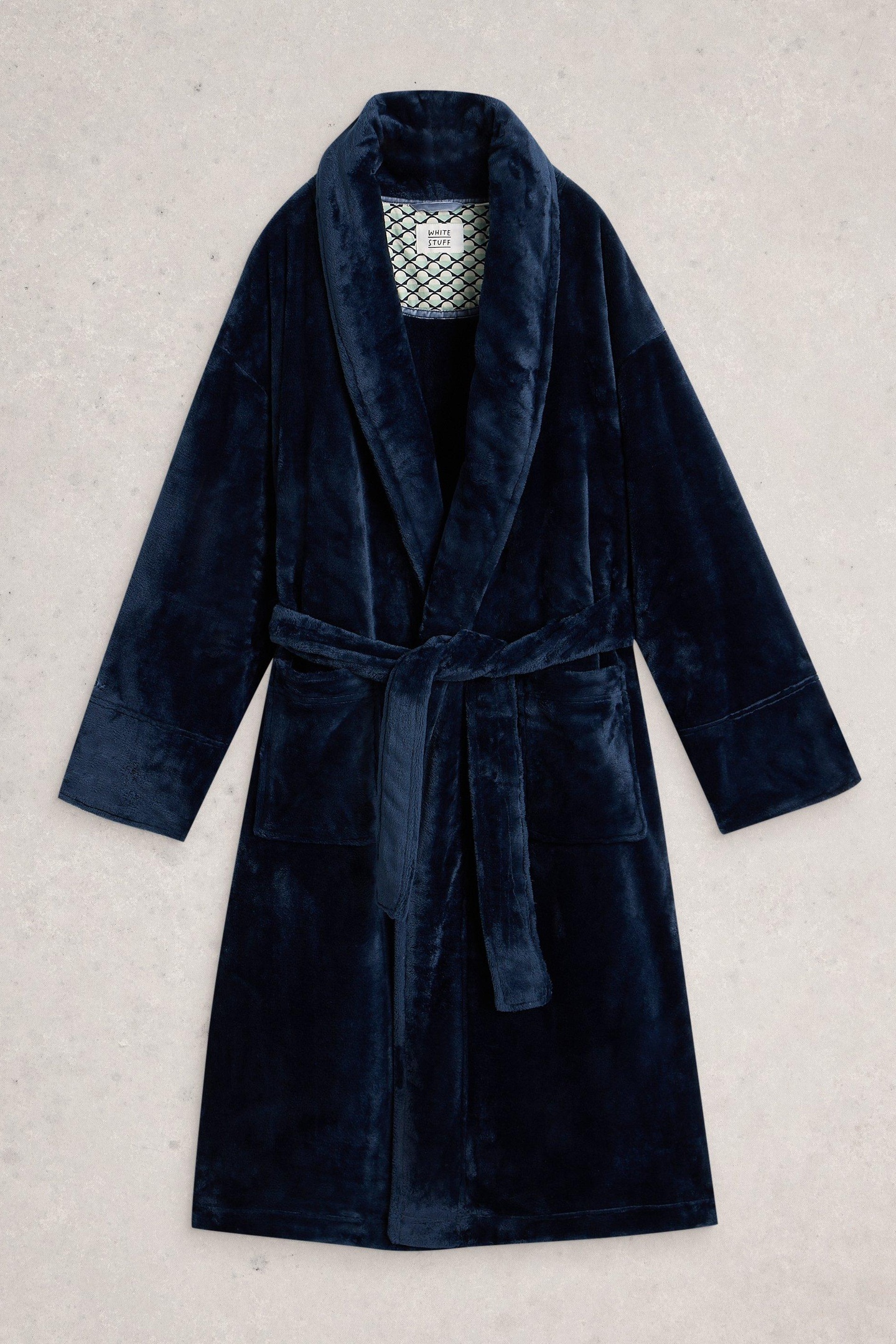 CLOVER COSY DRESSING GOWN DARK NAVY 4
