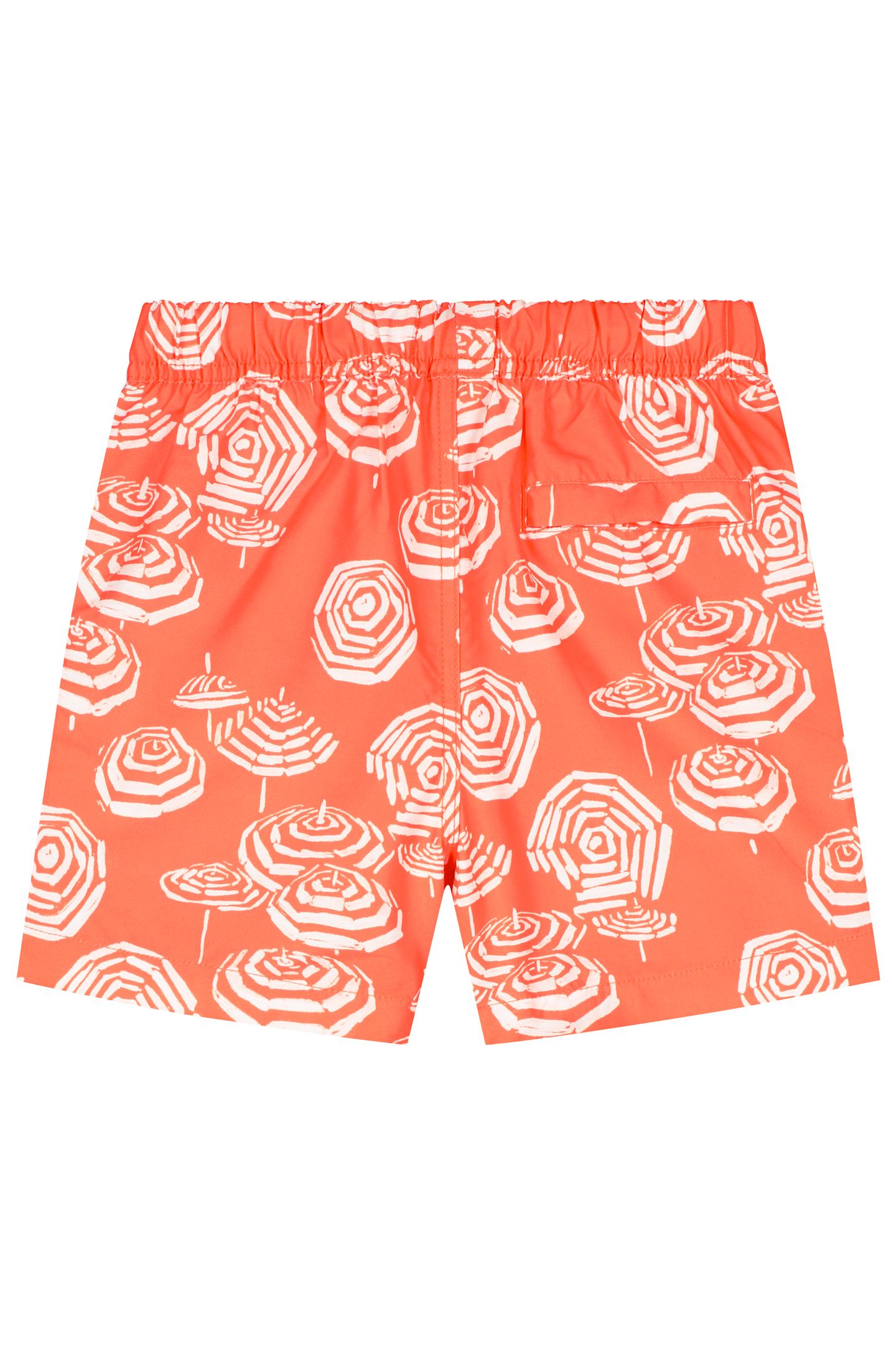 BOYS MILO SWIM SHORTS 4 INCH UMBRELLAS ORANGE CORAL UMBRELLA 2