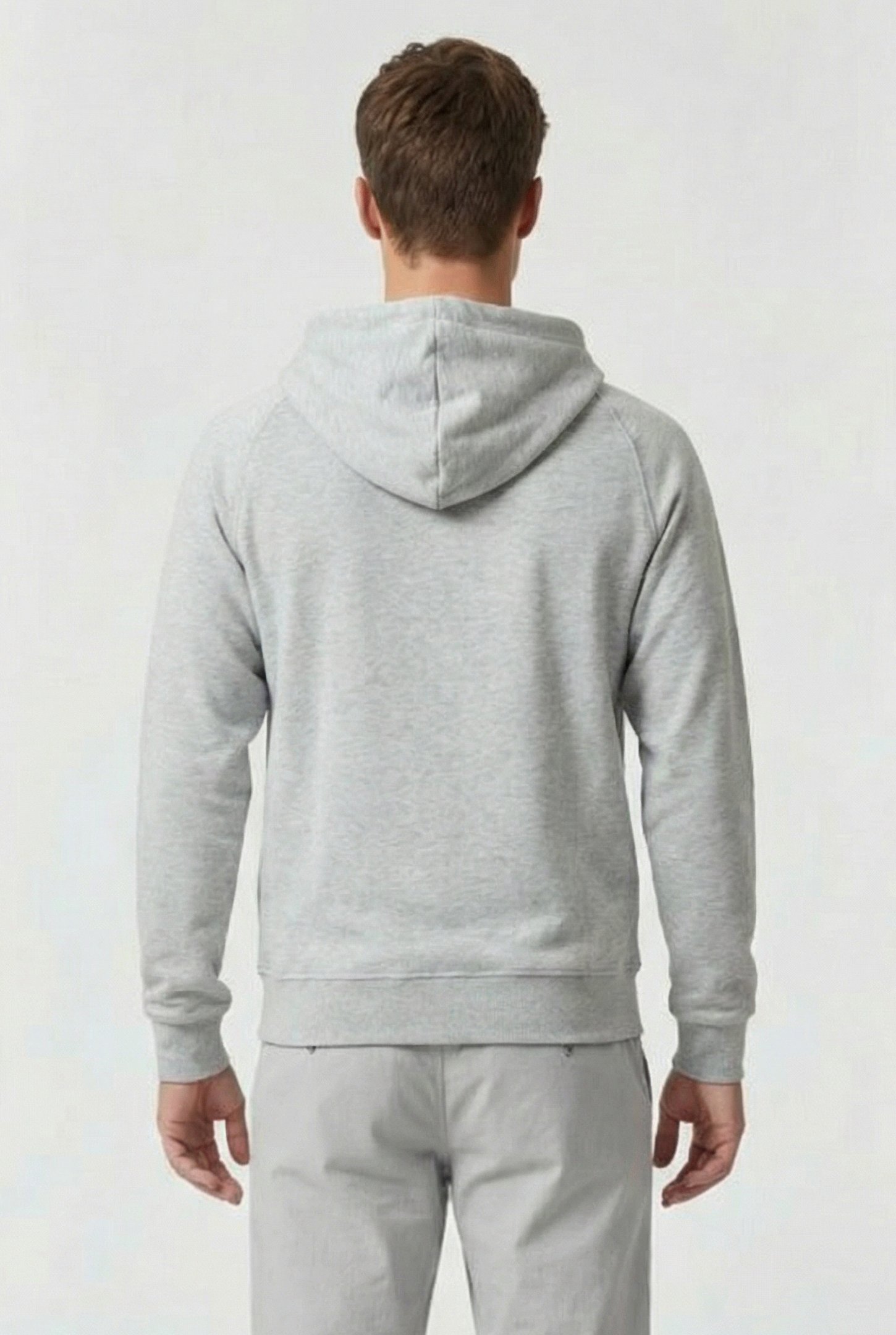 UNISEX TEAM HOODED SWEAT LACED MEDIUM GREY HEATHER-LACE 4