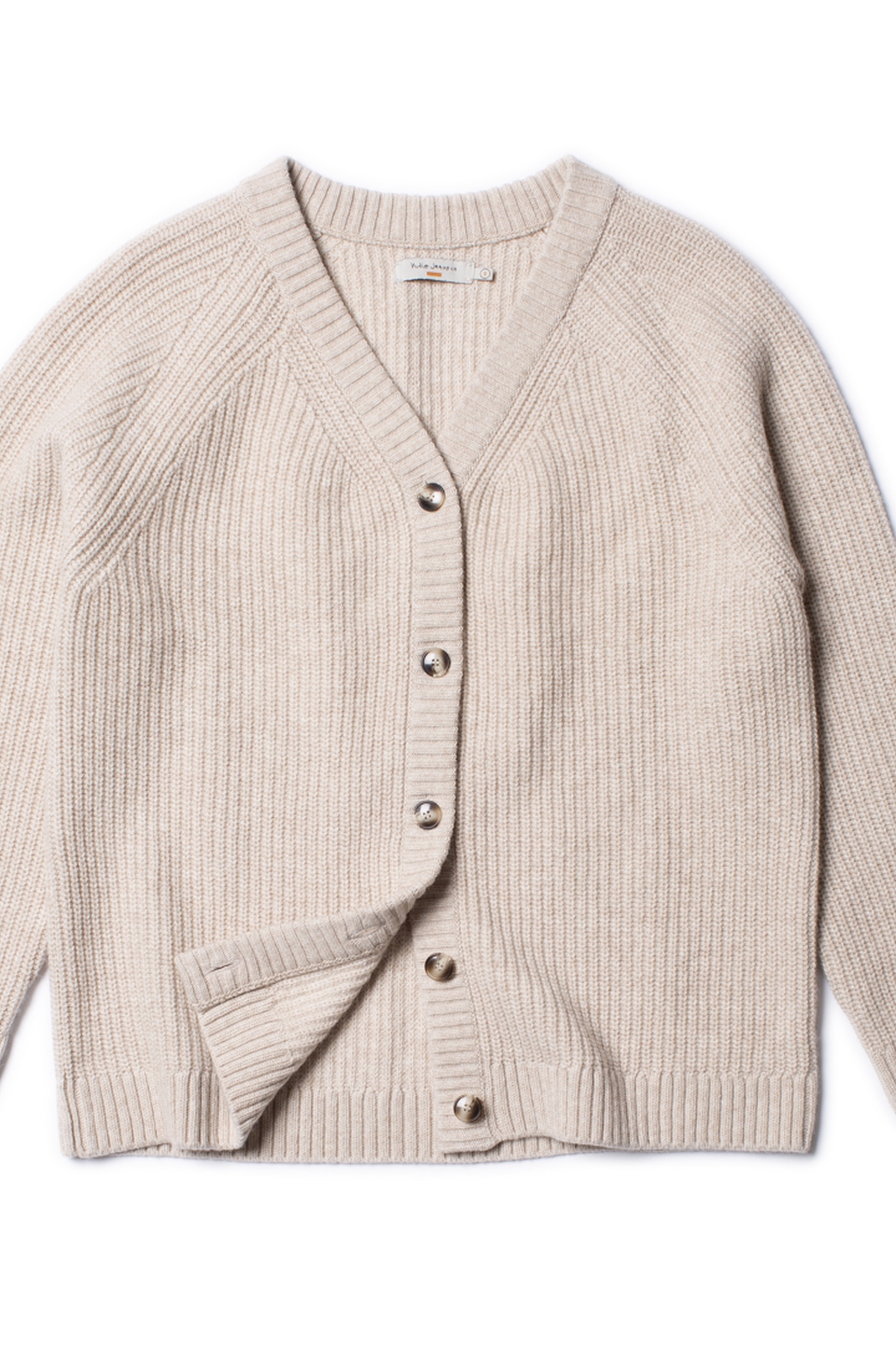 KRISTINA RIB KNIT CARDIGAN OAT 3