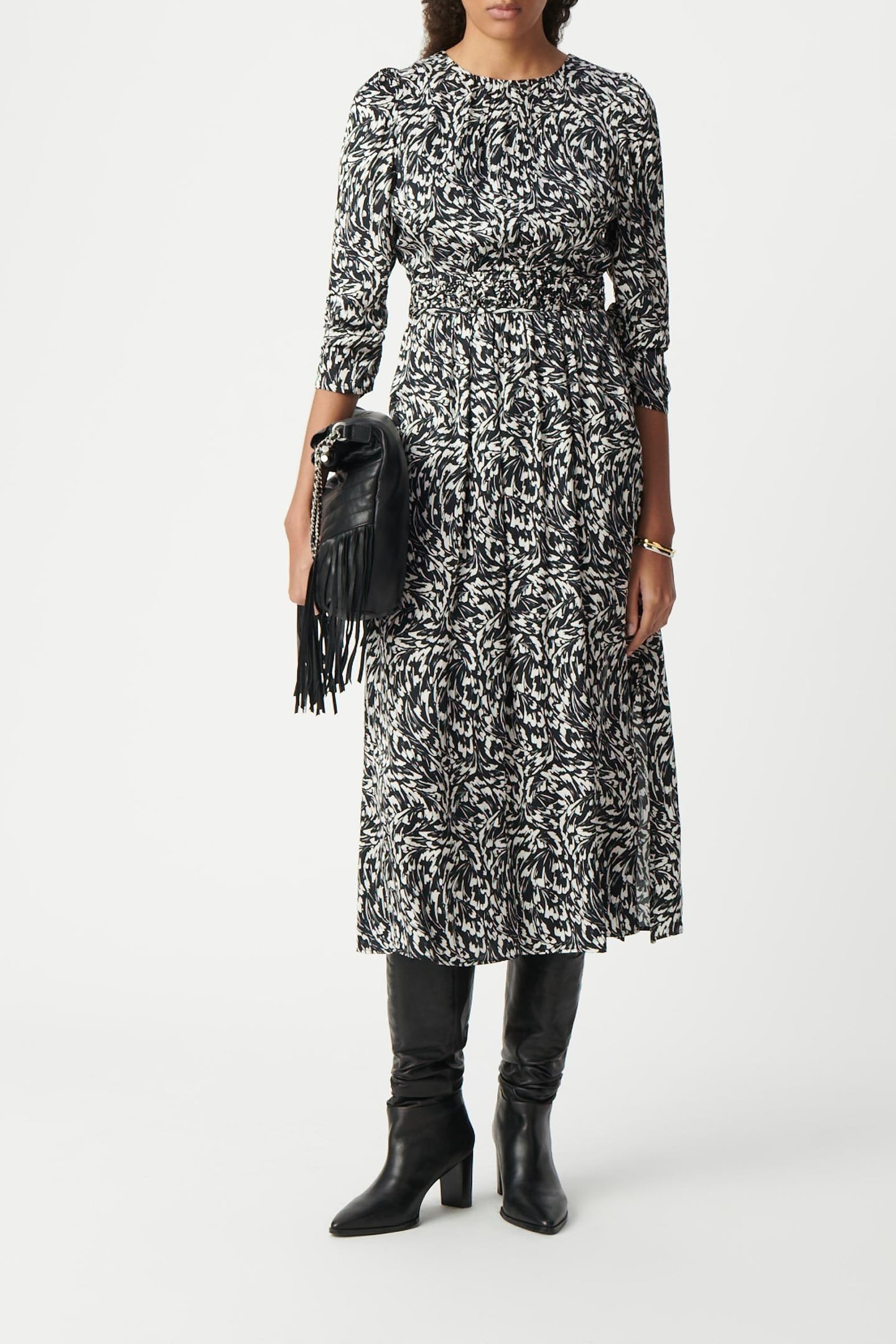 BLACK DRESS LENZING™ ECOVERO™ MINIMAL FLOWER 1