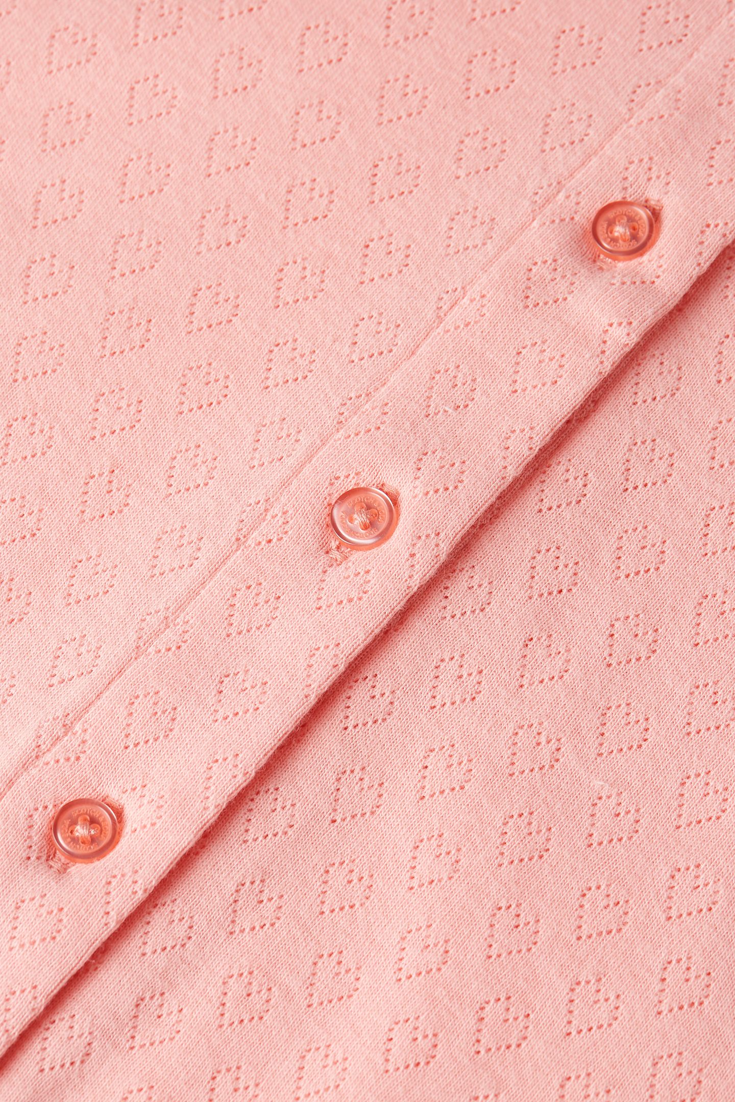 GIRLS BUTTON FRONT POINTELLE TOP PINK/YELLOW 3