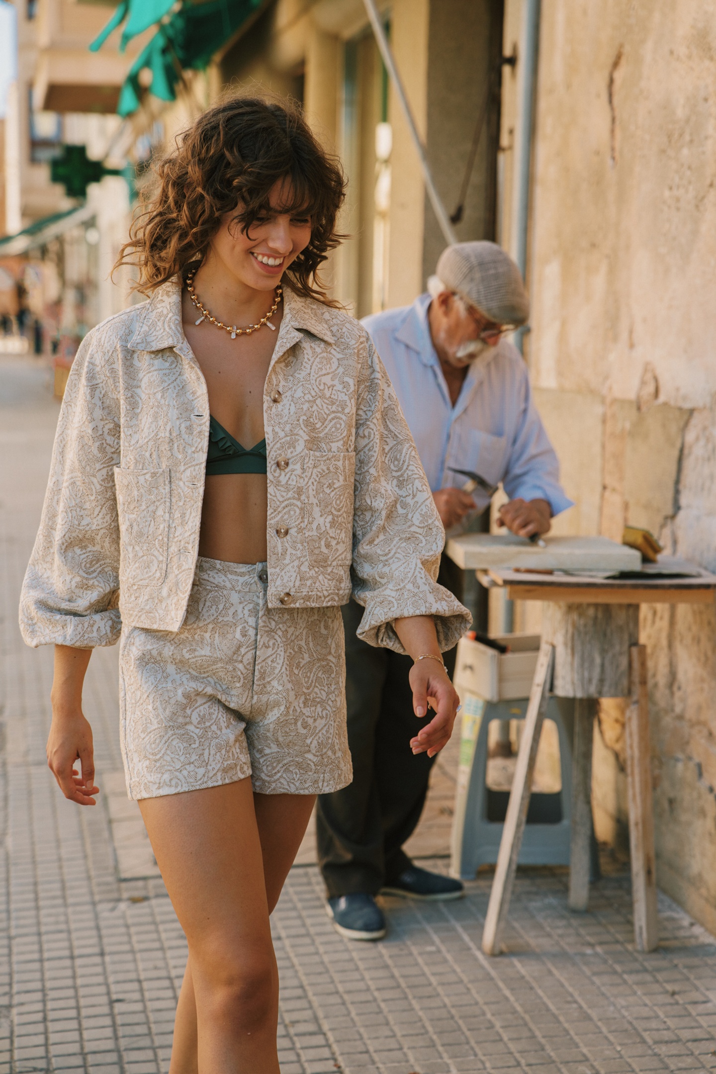 MAE SHORTS PAISLEY JACQUARD WHITE PAISLEY JACQUARD 10