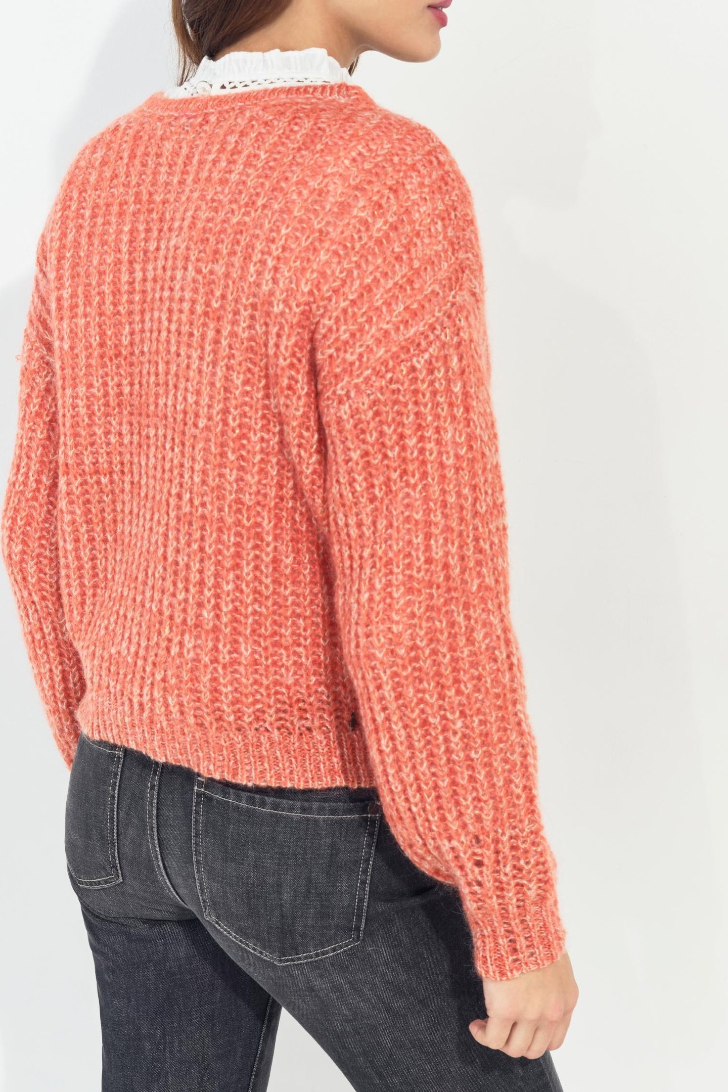 TIAGO - ORANGE REVERSIBLE KNIT SWEATER FRONT/BACK 3