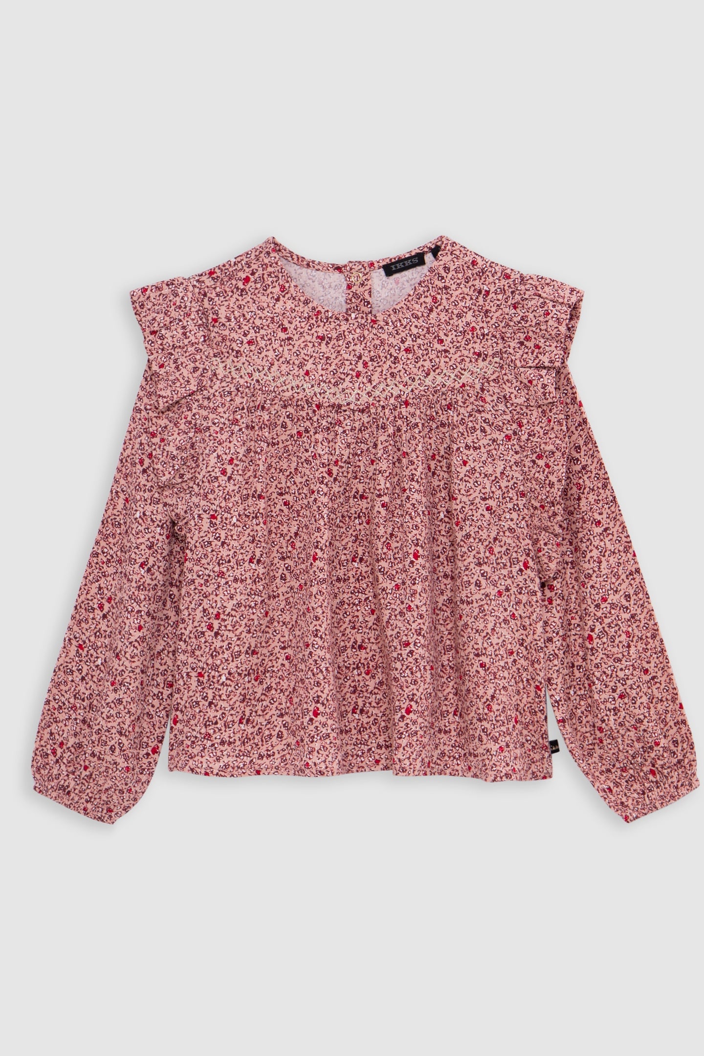 GIRL'S PINK FLORAL PRINT BLOUSE 1