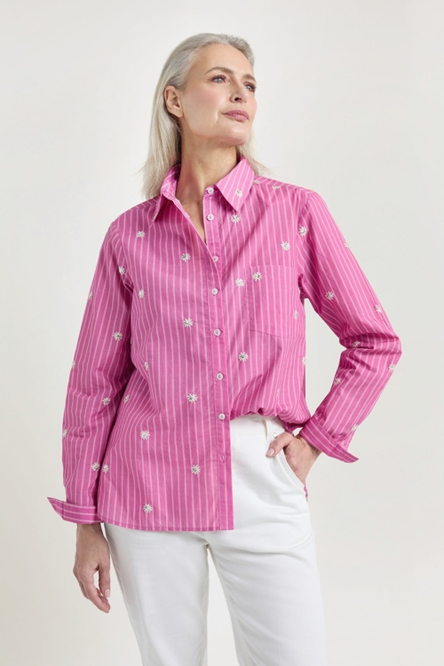 JUUL BLOUSE STRIPE FUCHIA 4