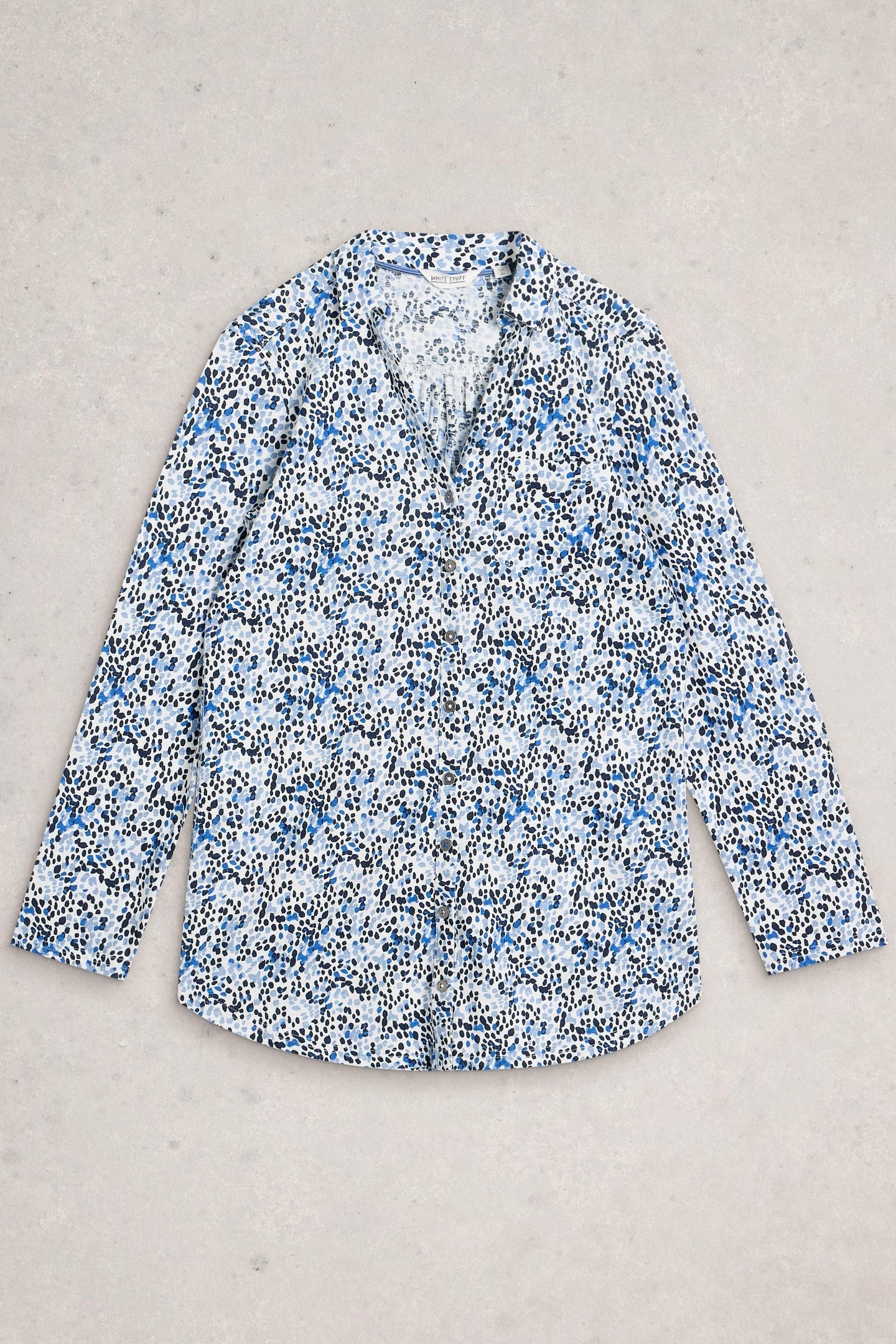 ANNIE LONGLINE SHIRT WHITE PRINT 4