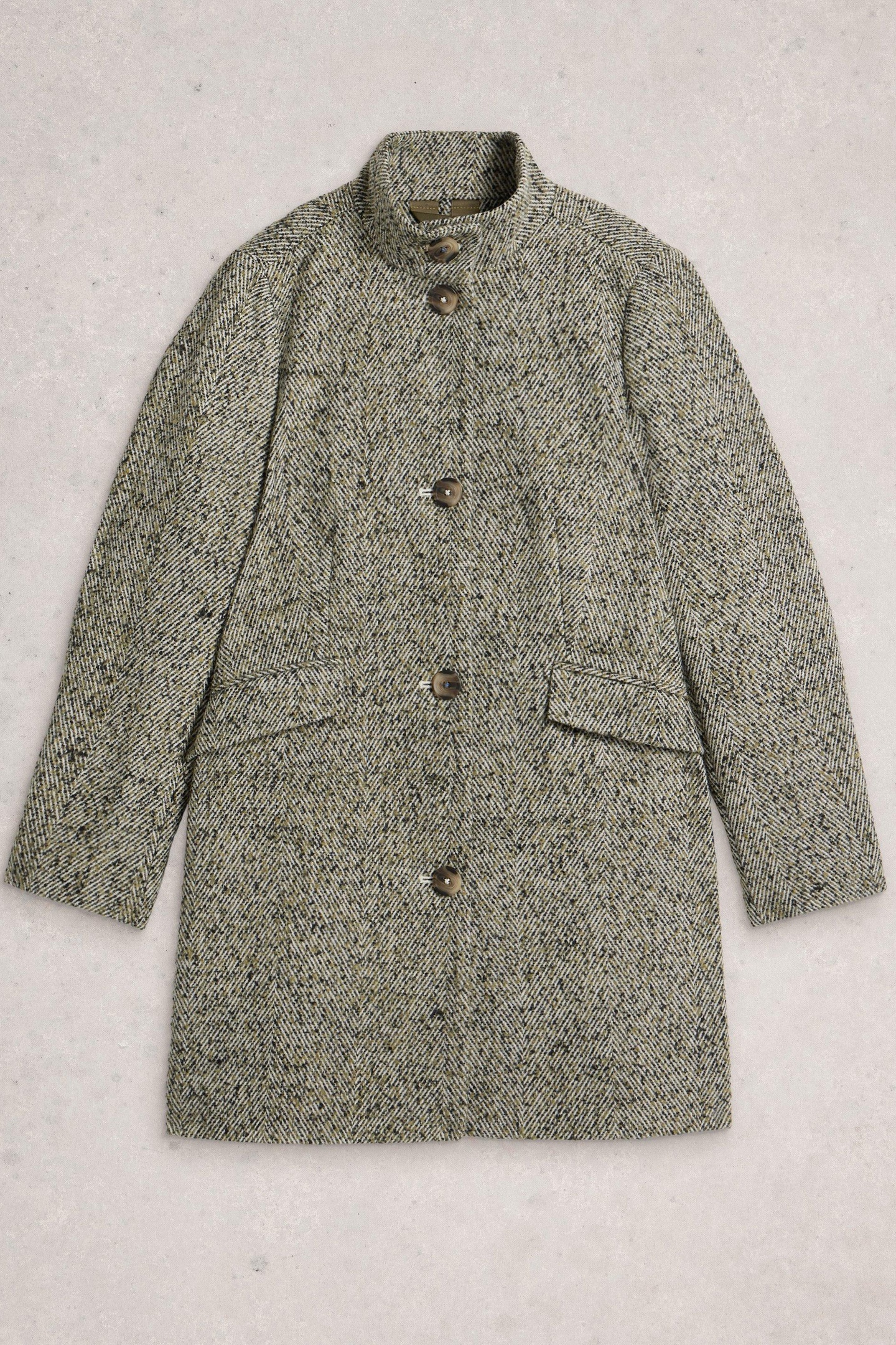 KARLA TWEED WOOL BLEND COAT GREY MULTI 2