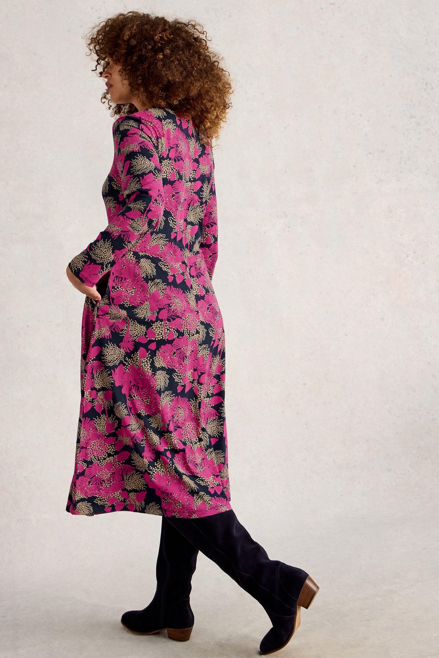 MADELINE JERSEY DRESS PINK MULTI 2