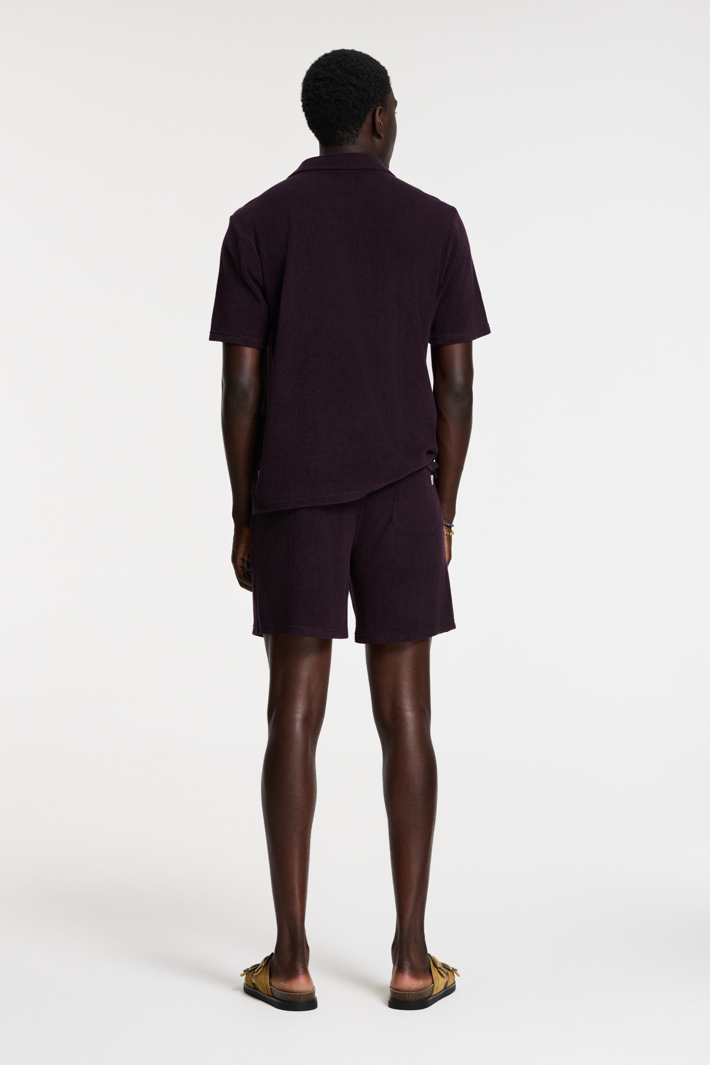 EVAN TOWELING SHORTS SOLID PURPLE ROCK 6