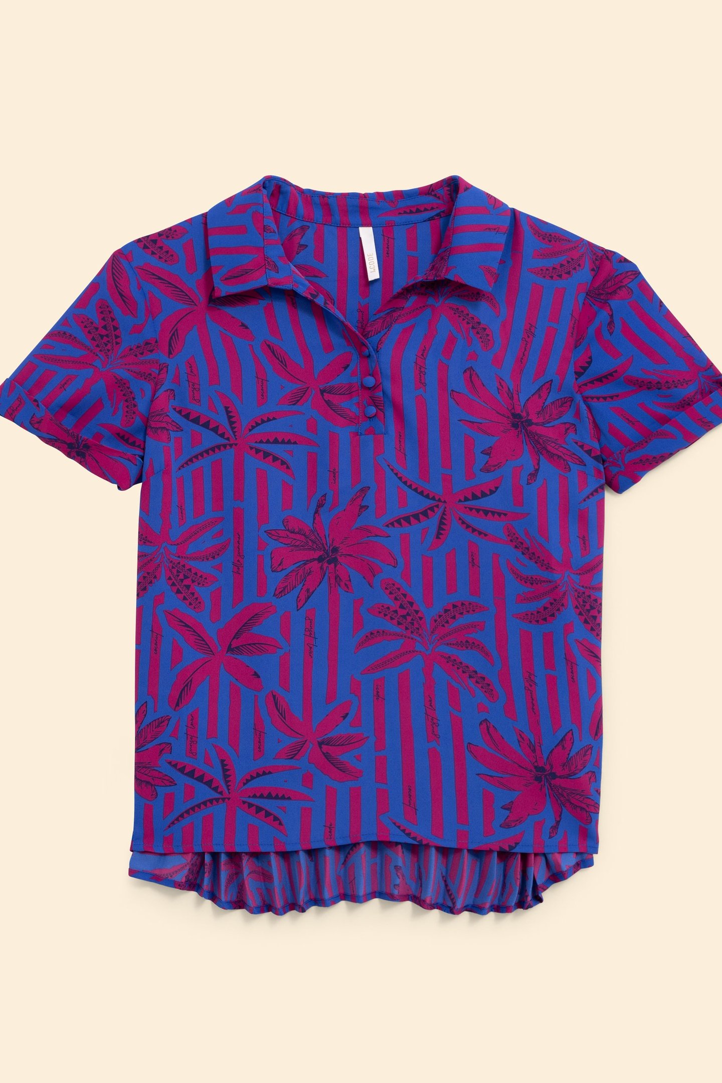 PALM TREE PRINT INDIGO TOP INDIGO 5