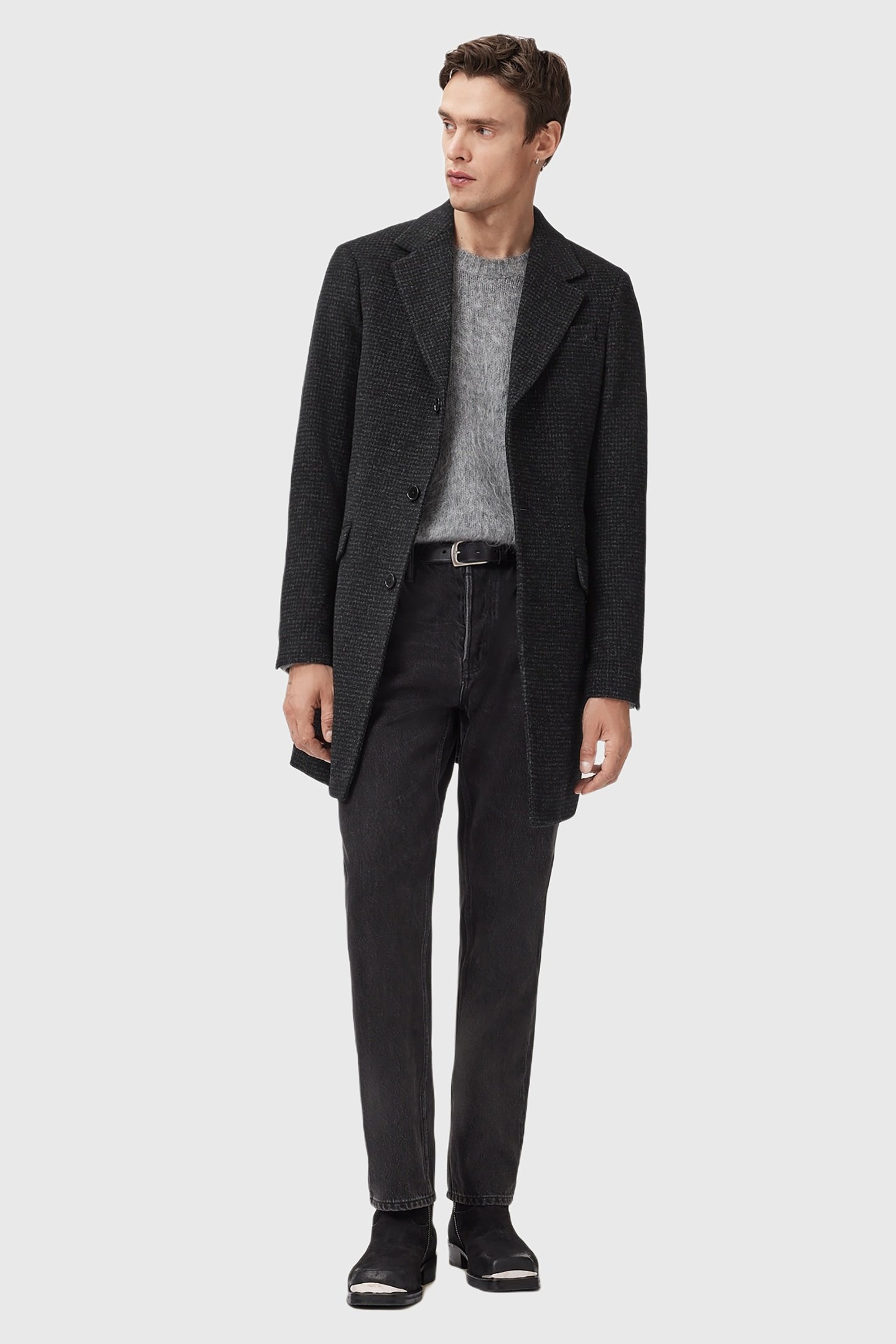 CASPIAN COAT CINDER BLACK MARL 3