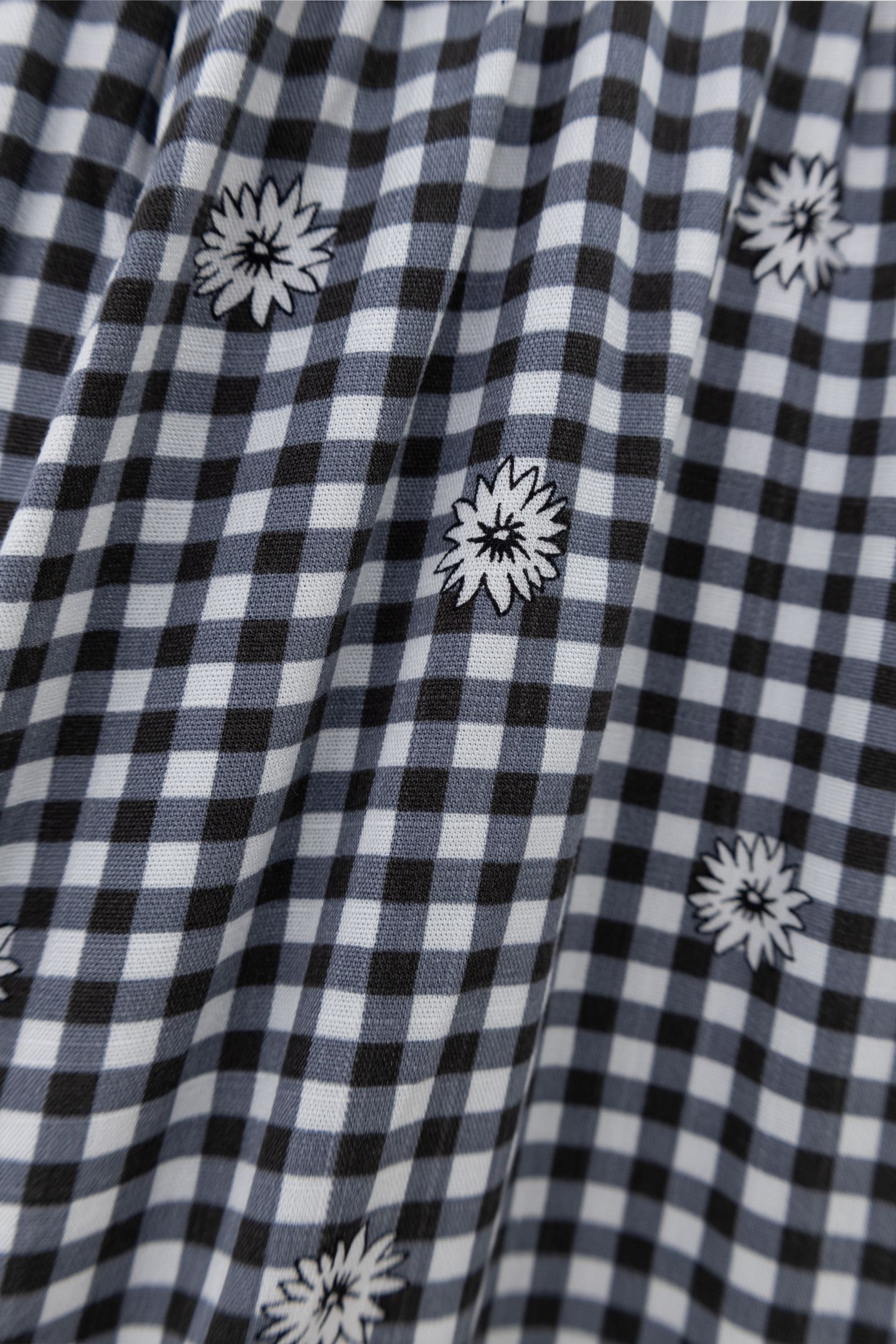 BLACK GINGHAM AND FLORAL PRINT JUMPSUIT 7