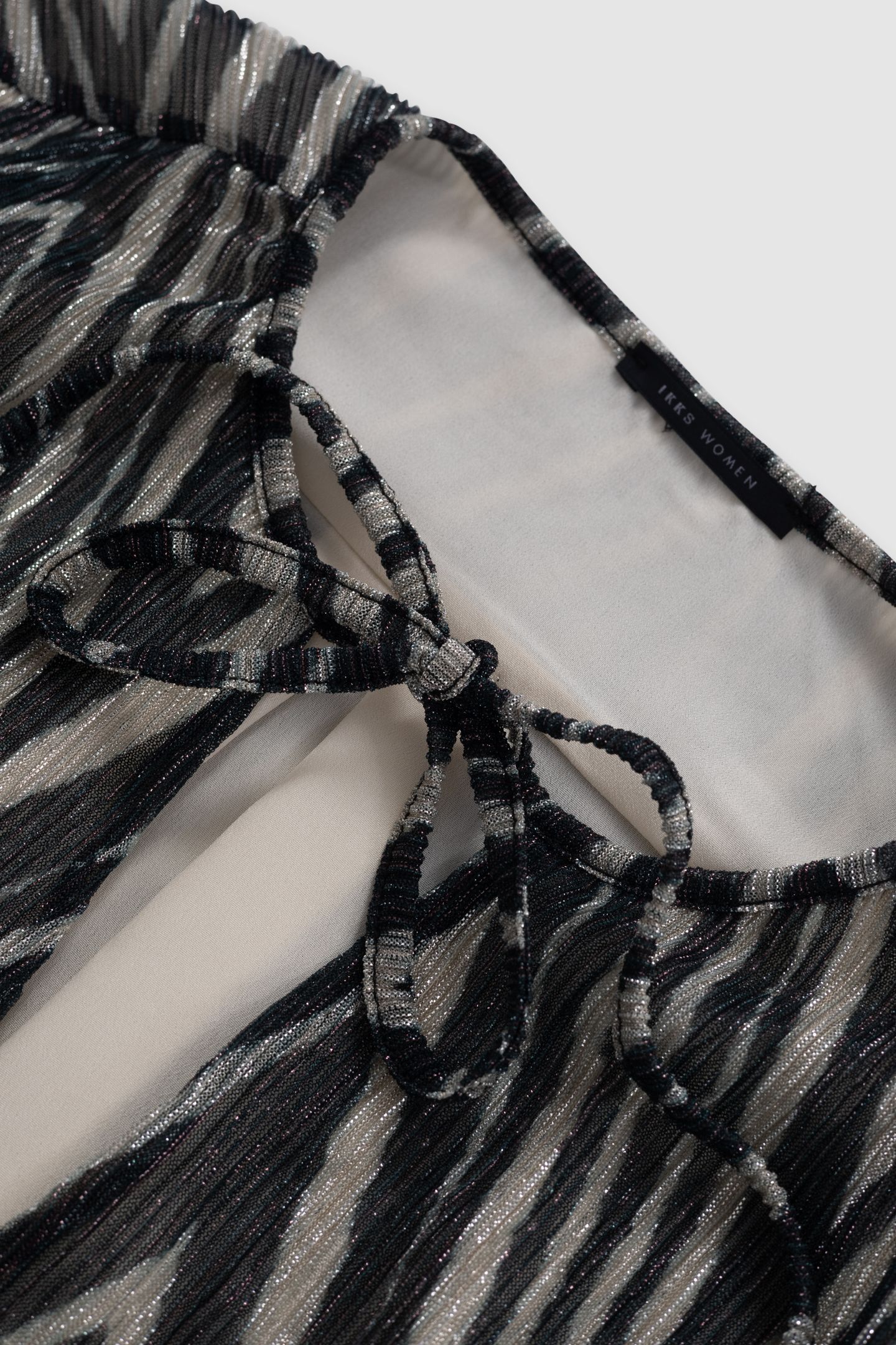 BLACK DRESS WITH GOLD HERRINGBONE PATTERN 2