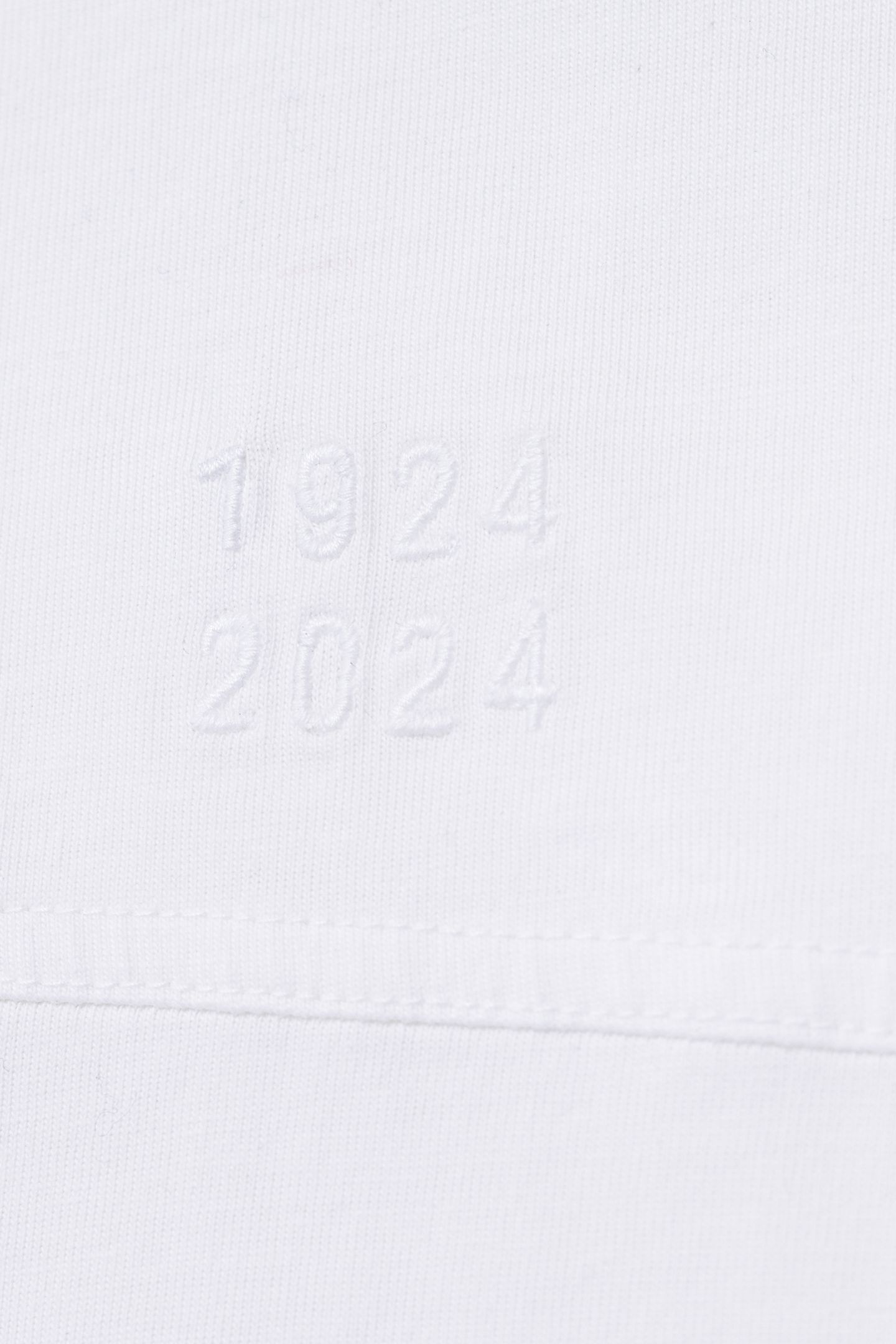 WHITE ORGANIC COTTON T-SHIRT WITH EMBROIDERED DATES 6