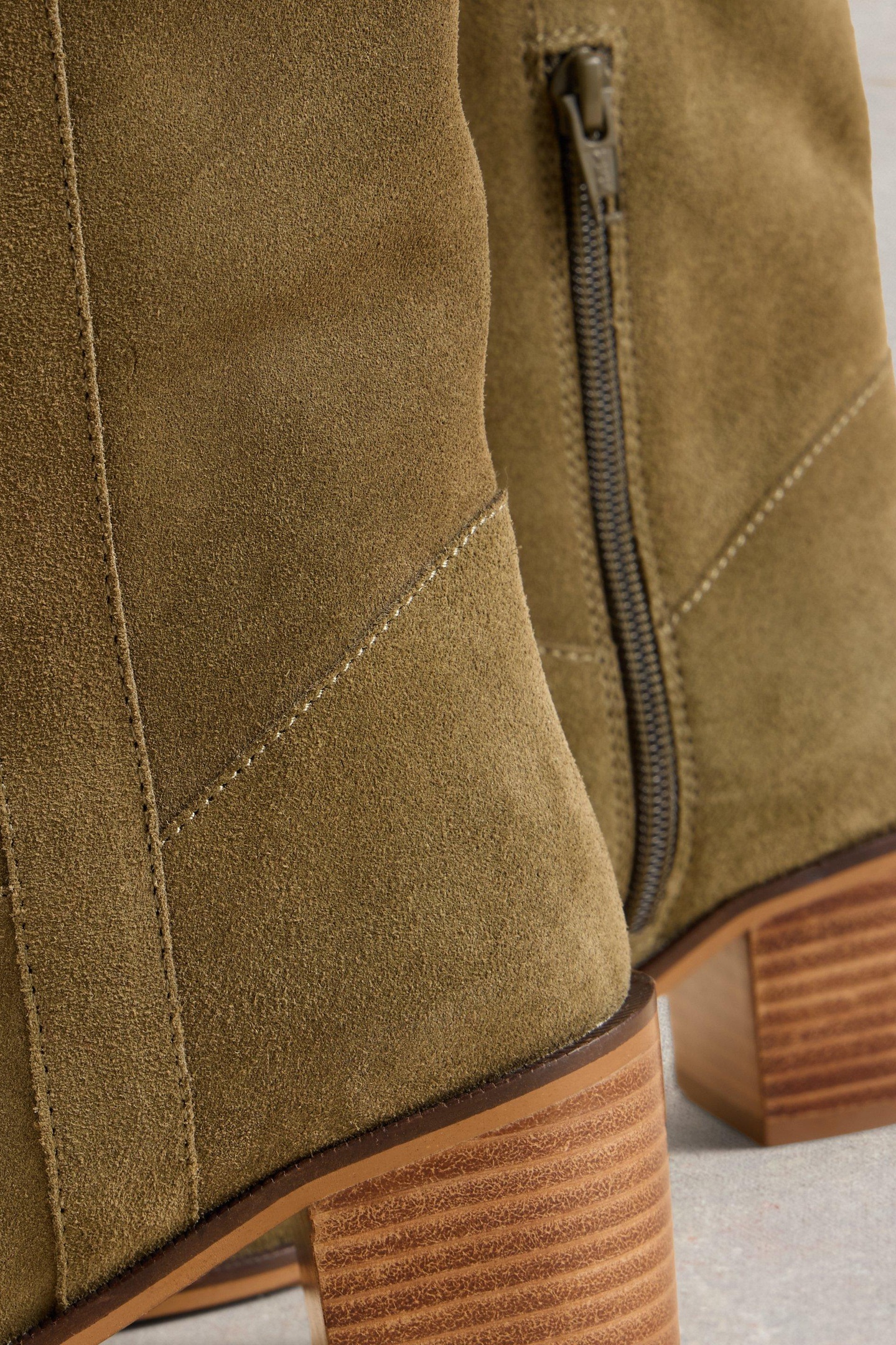 IZZY SUEDE KNEE HIGH BOOT KHAKI GREEN 3