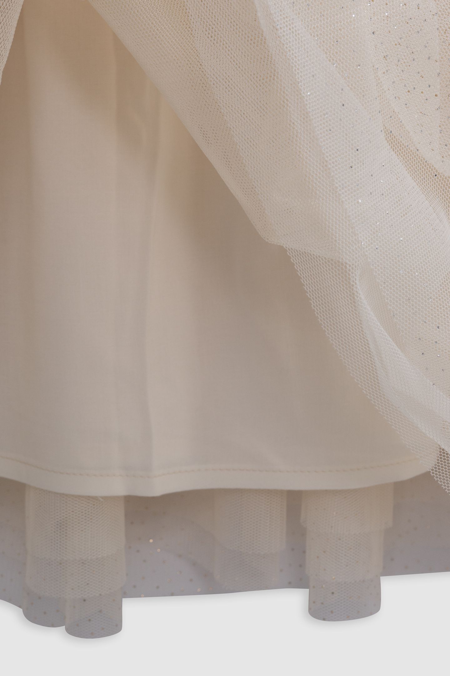 TWO-MATERIAL EMBROIDERED ECRU TUTU DRESS 6