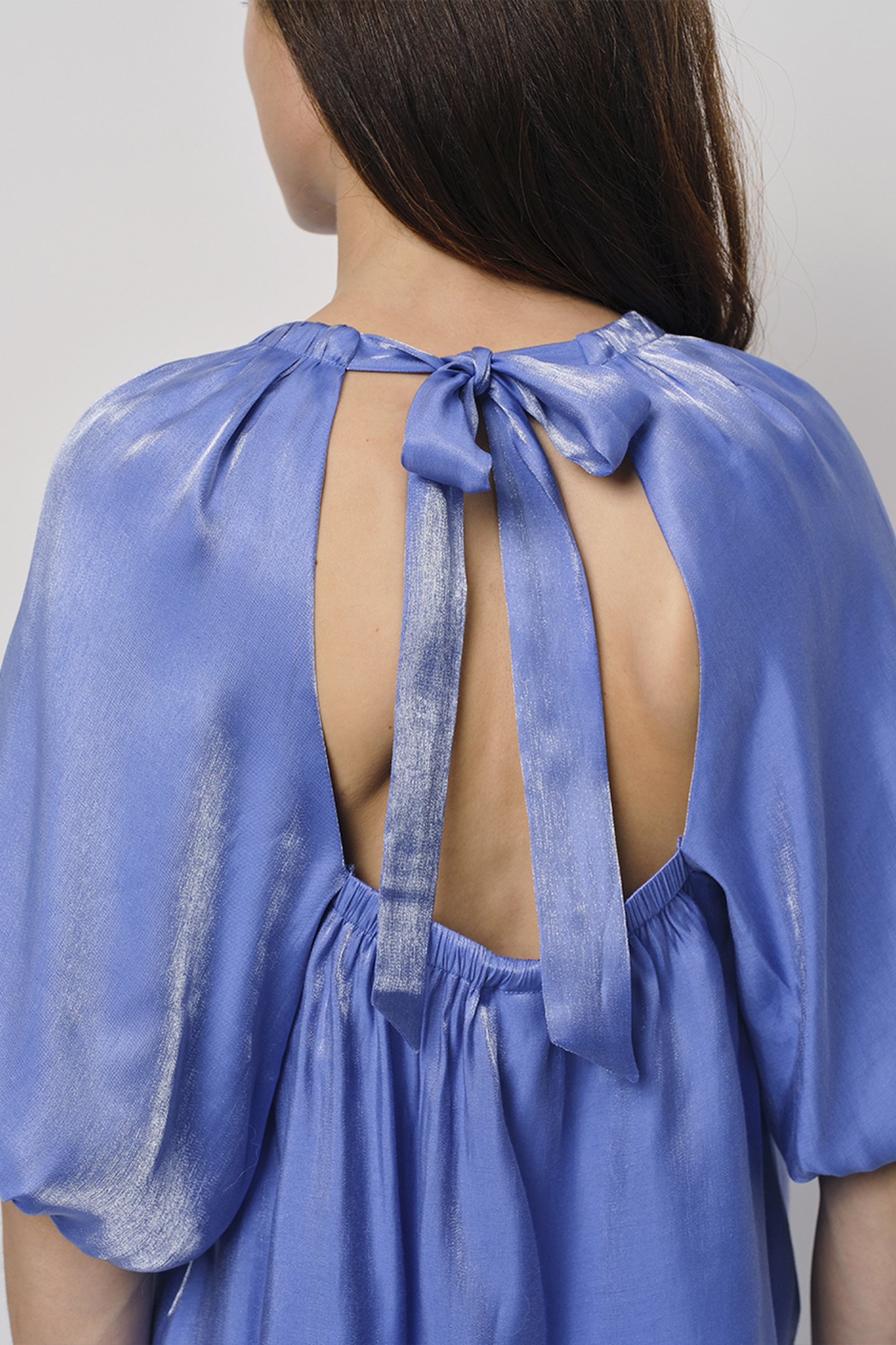 SIMO SHIMMER BACK DETAIL TOP CORNFLOWER BLUE 4