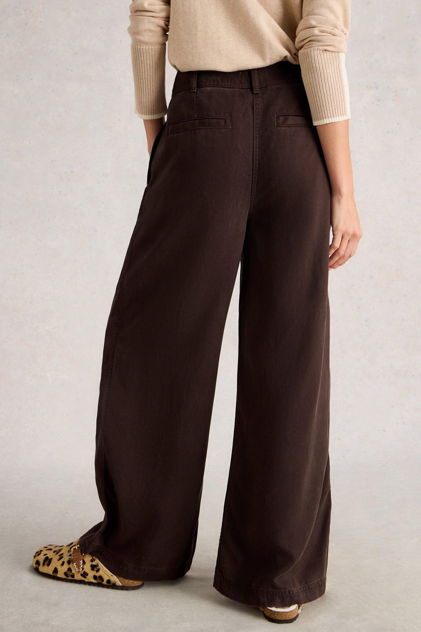 SASHA WIDE LEG TROUSER DARK BROWN 3