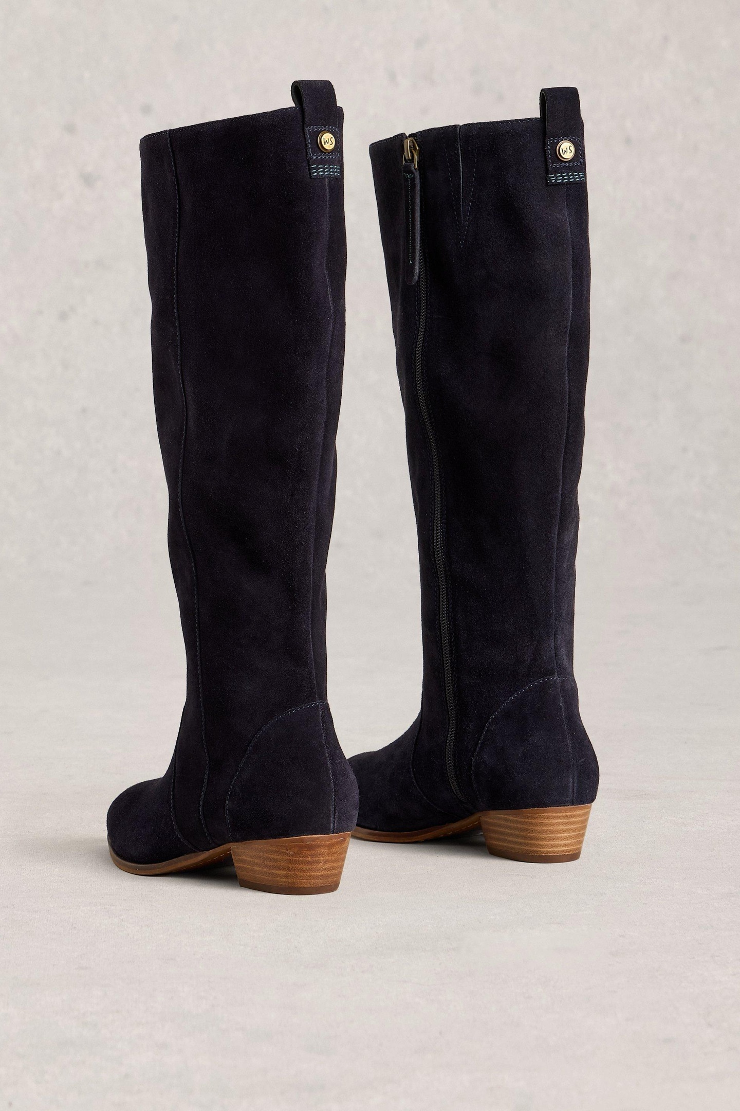 WIDE FIT SUEDE KNEE HIGH BOOT DARK NAVY 2