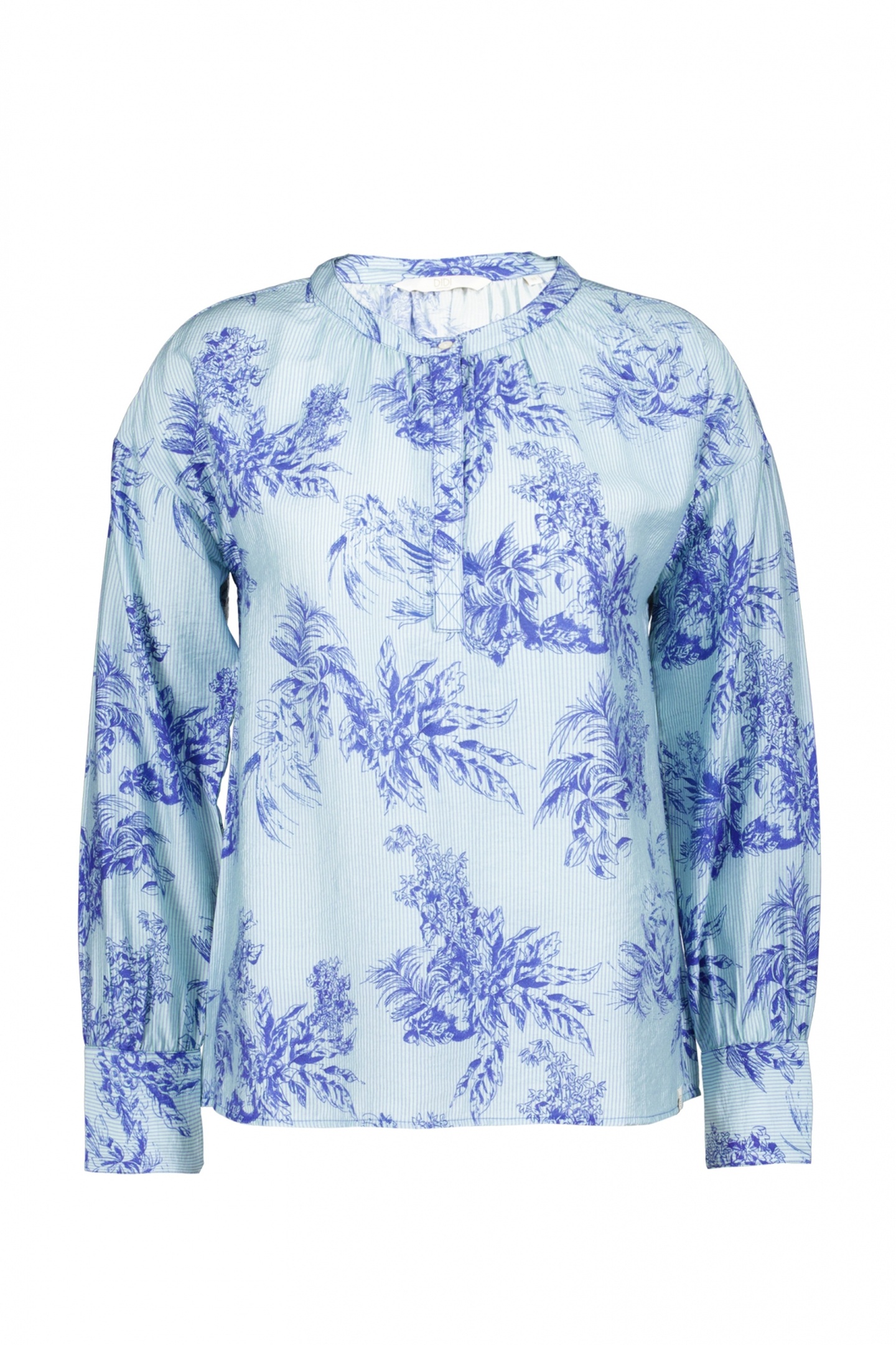 BLOUSE SARI LIGHT GREEN FINELINER PRINT 5