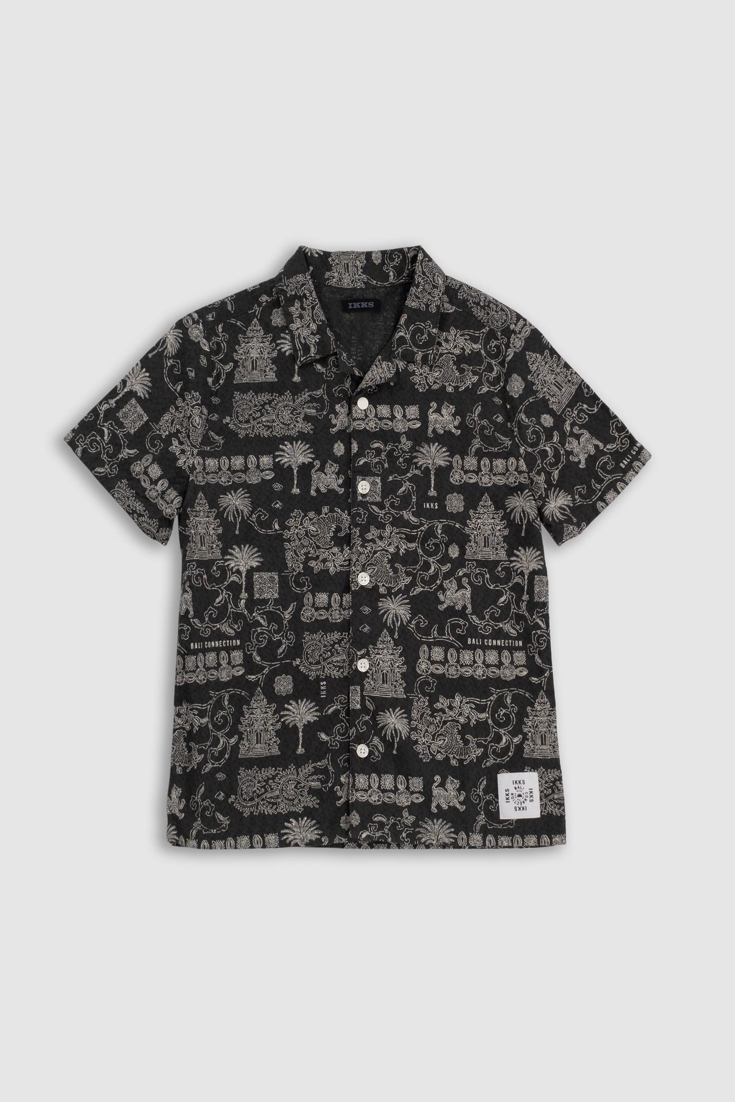 GREY SHIRT WITH BALINESE PRINT 1