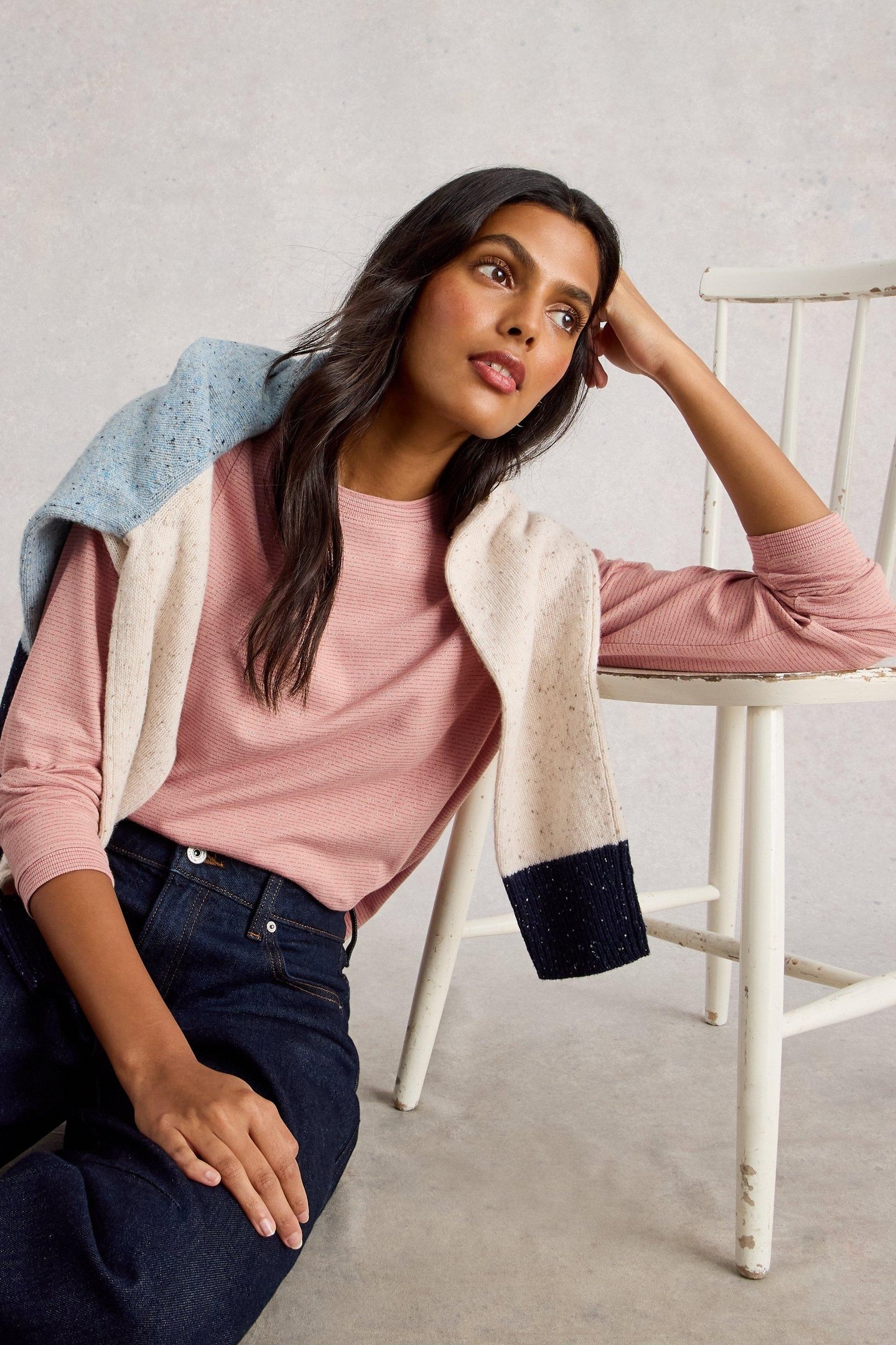 CLARA LS SPARKLE TEE DUSTY PINK 5