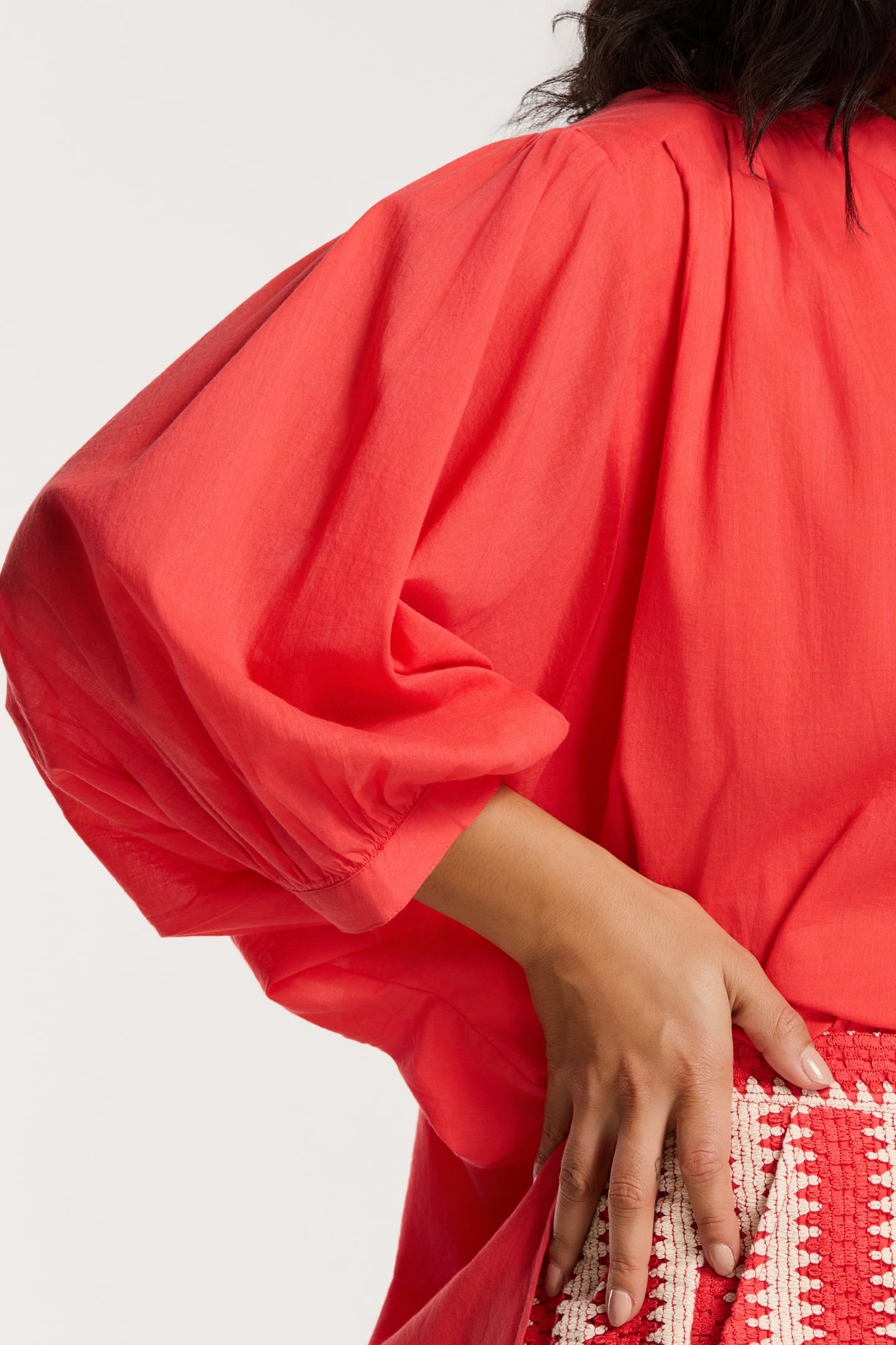 EVELYN BLOUSE RED HIBISCUS 10