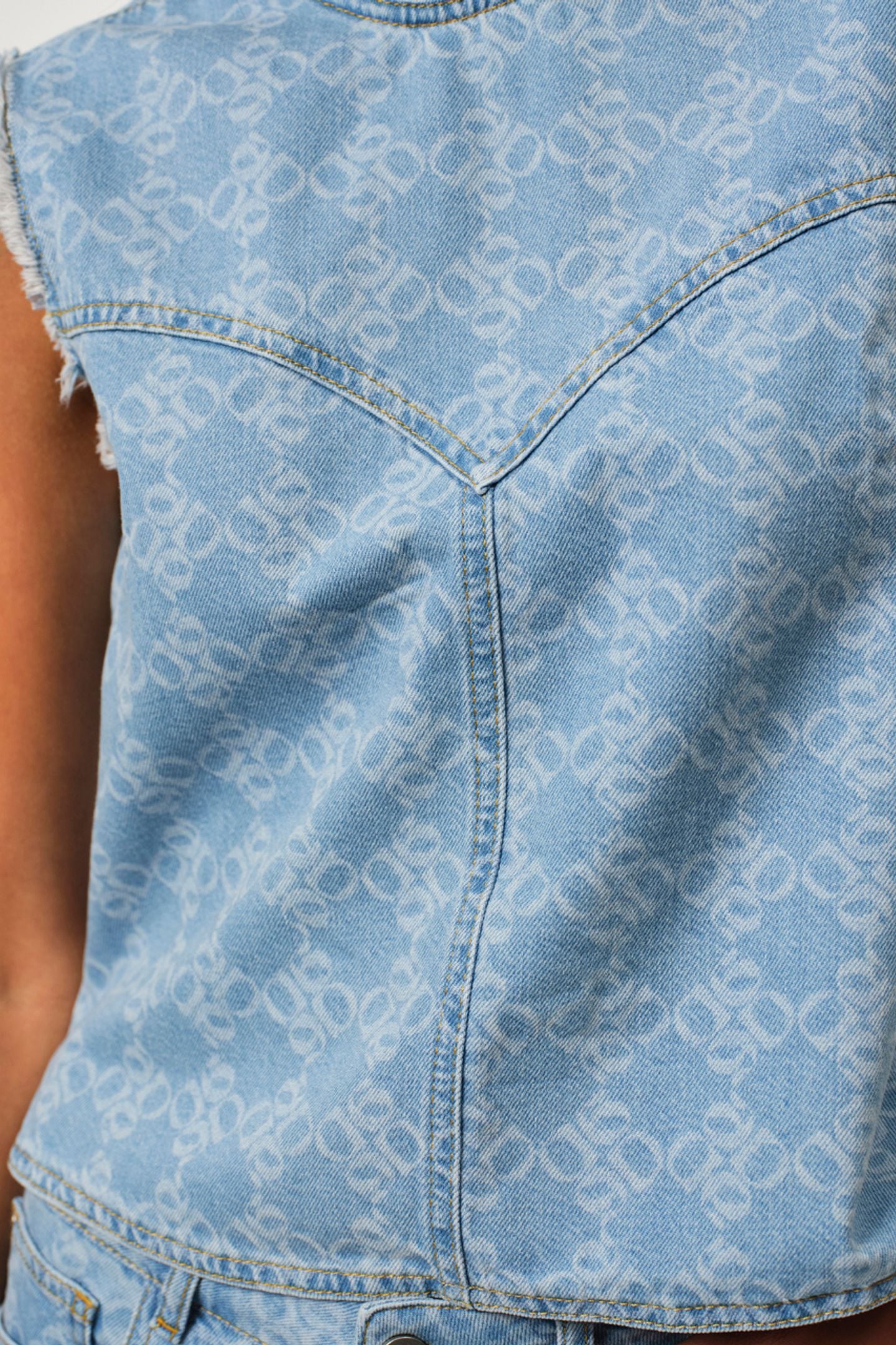 LAIA MONOGRAM JEANS TOP SKYWASH BLUE 7