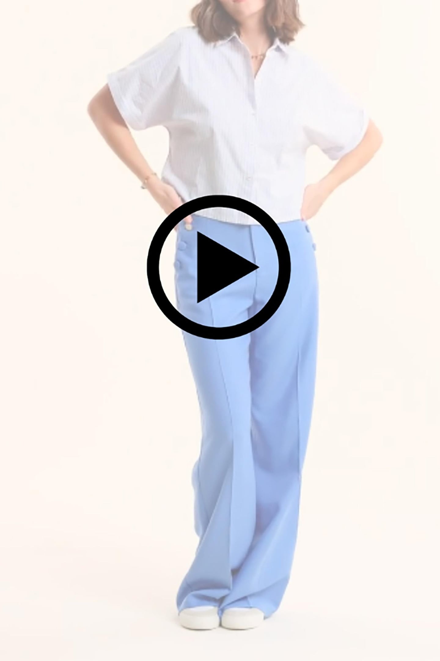 WHITE STRIPED CROPPED SHIRT OFF-WHITE 3